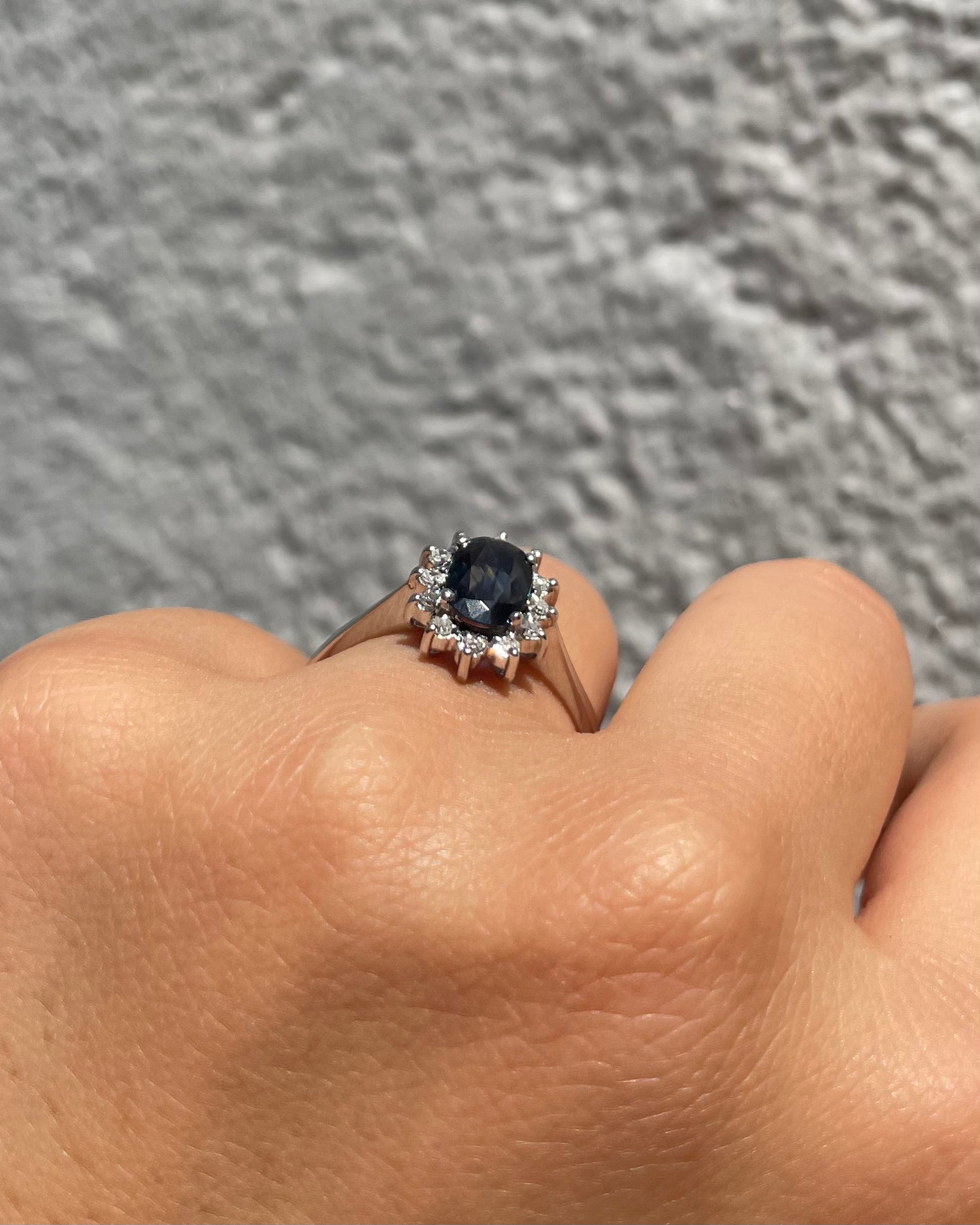 Bague Marguerite Saphir 0.80 carat & Diamants "Estrella"
