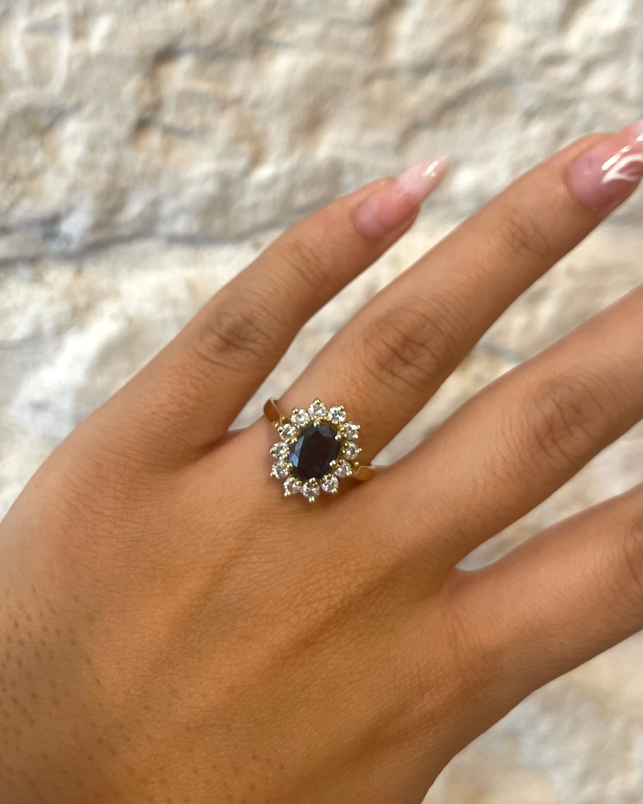 Bague Marguerite Saphir 1.65 carat & Diamants "Loli"