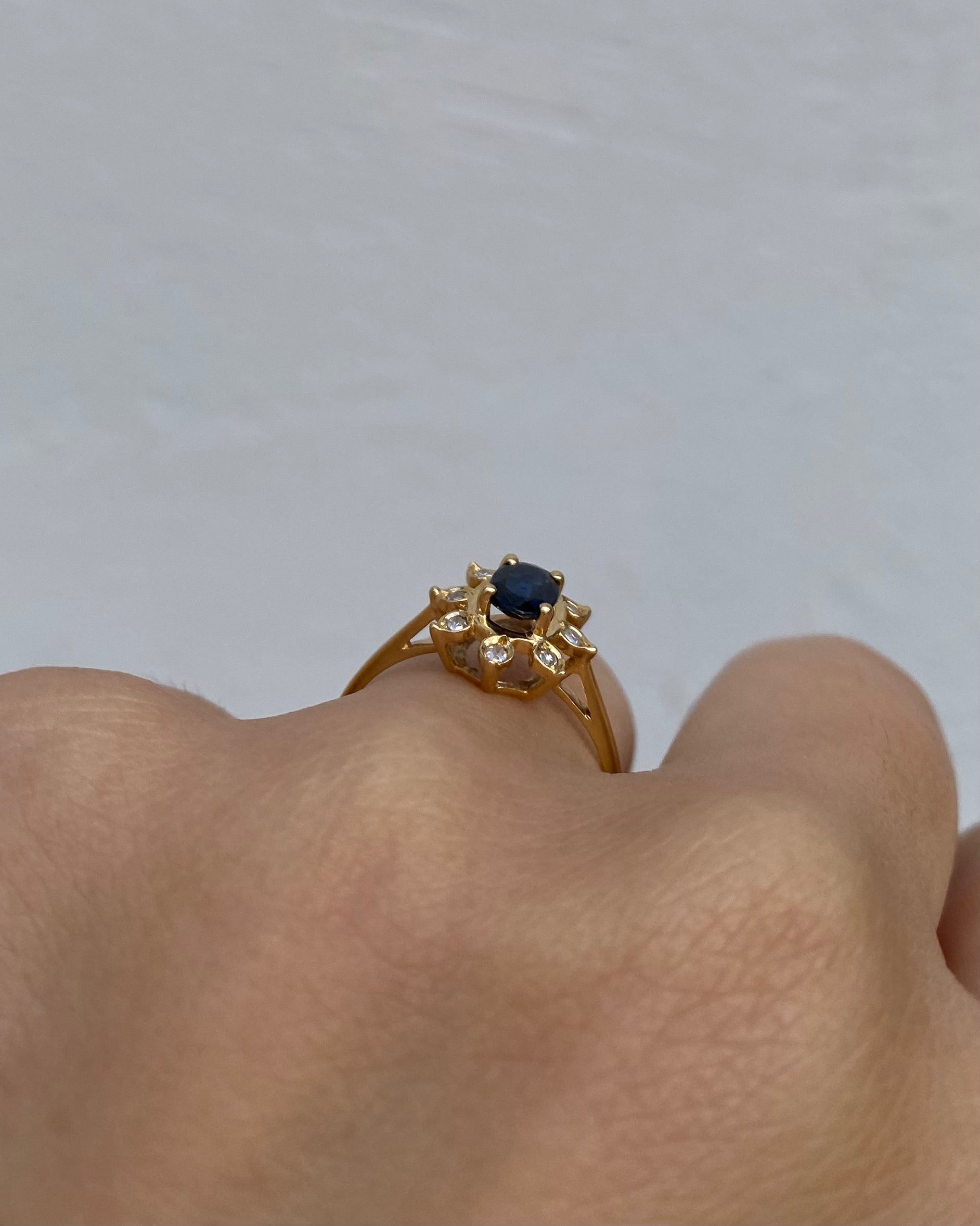 Bague Marguerite Saphir & Diamants "Virginie"