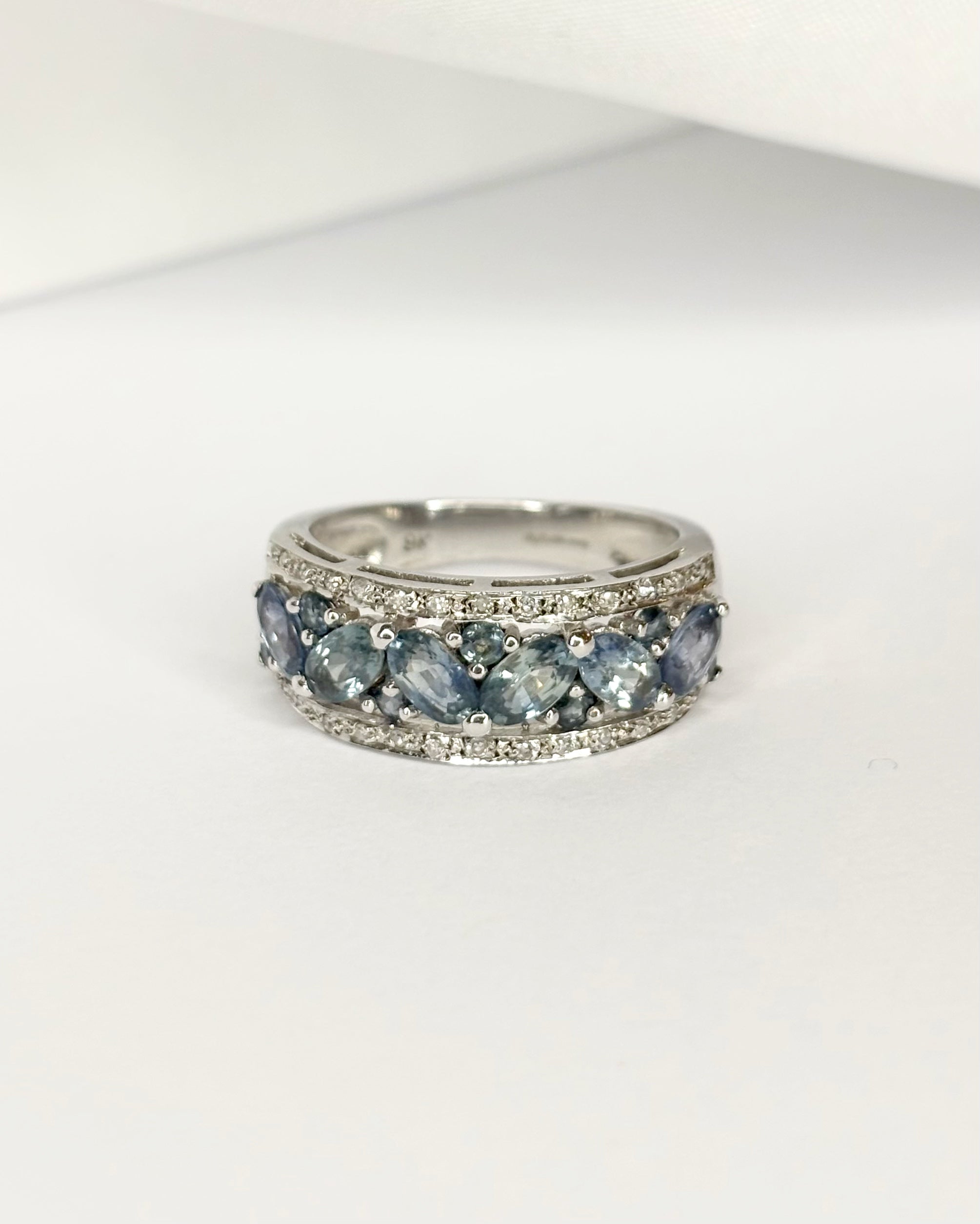 Bague Jonc 13 Saphirs 2 carats & 26 Diamants "Morgane"