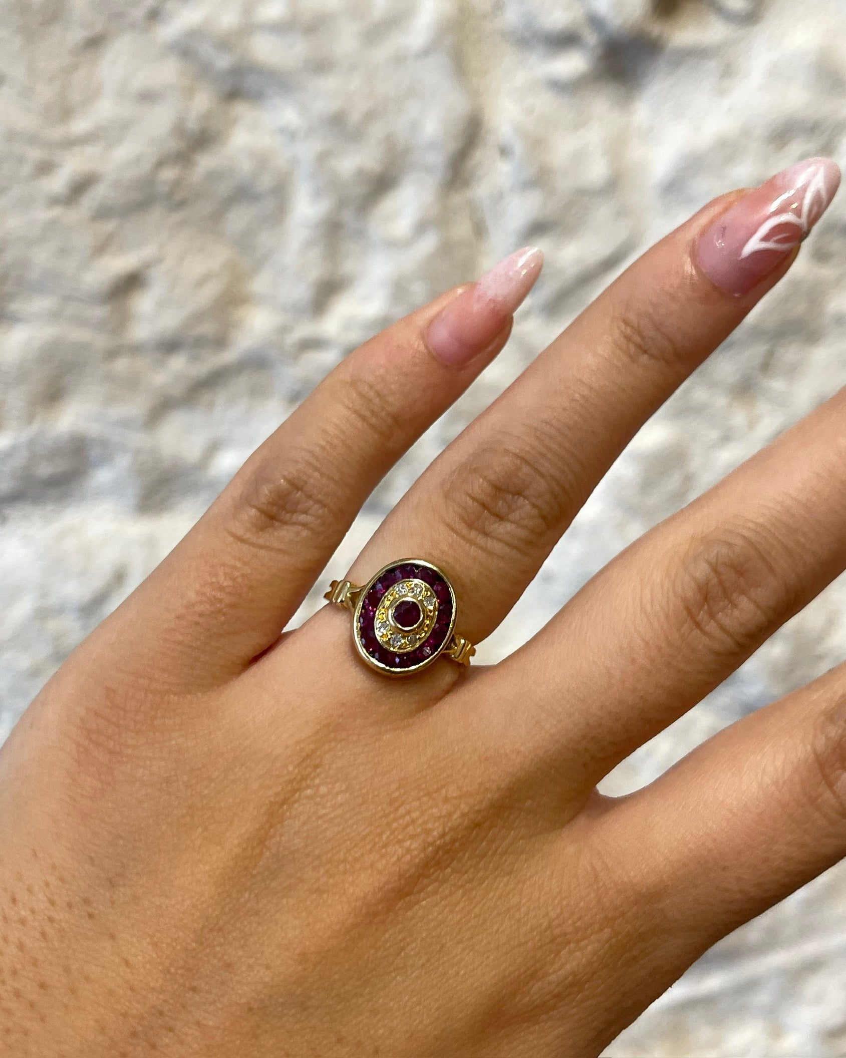 Bague Style Art Déco Rubis & Diamants "Celine"