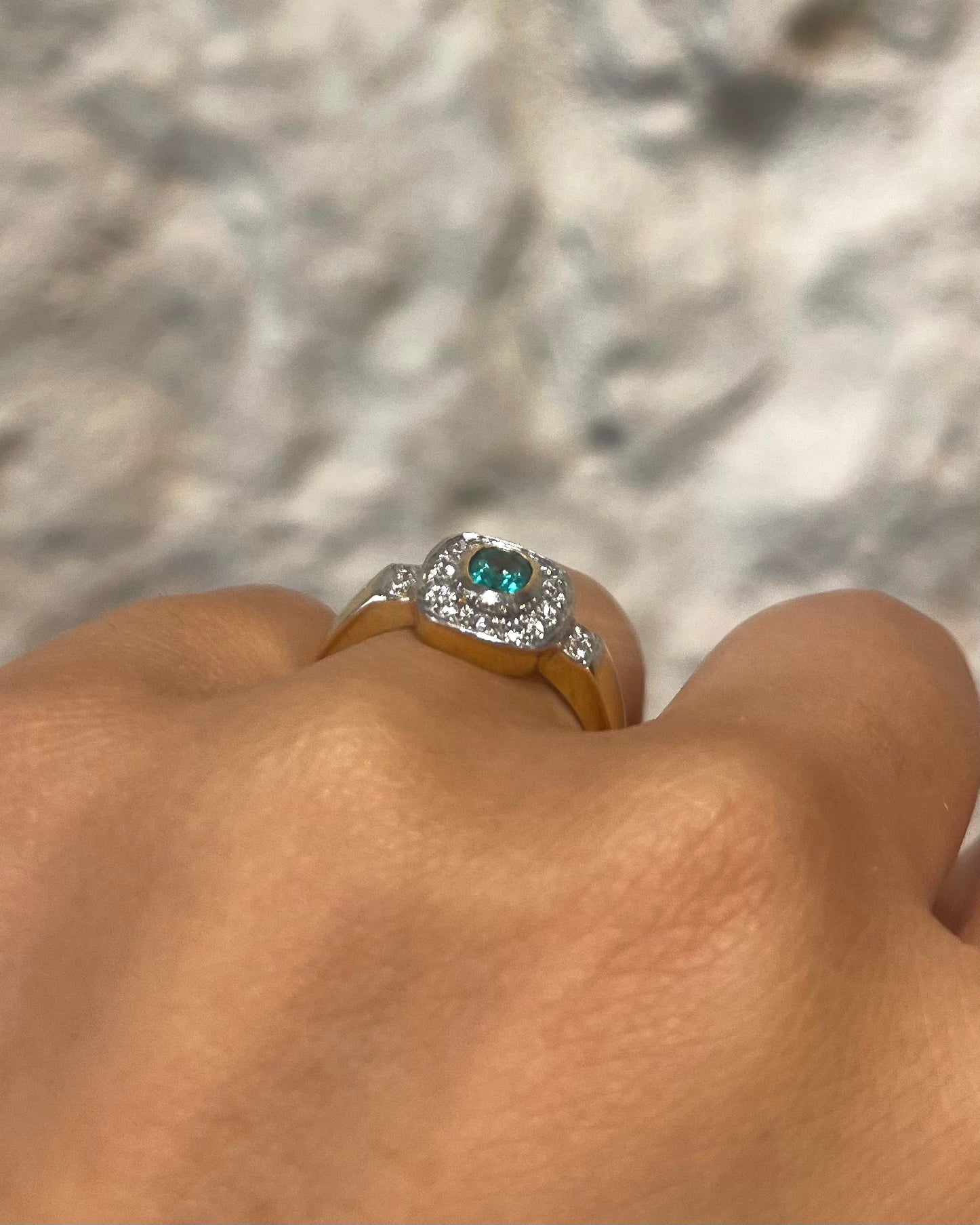 Bague Style Art Deco Émeraude & Diamants "Judy"
