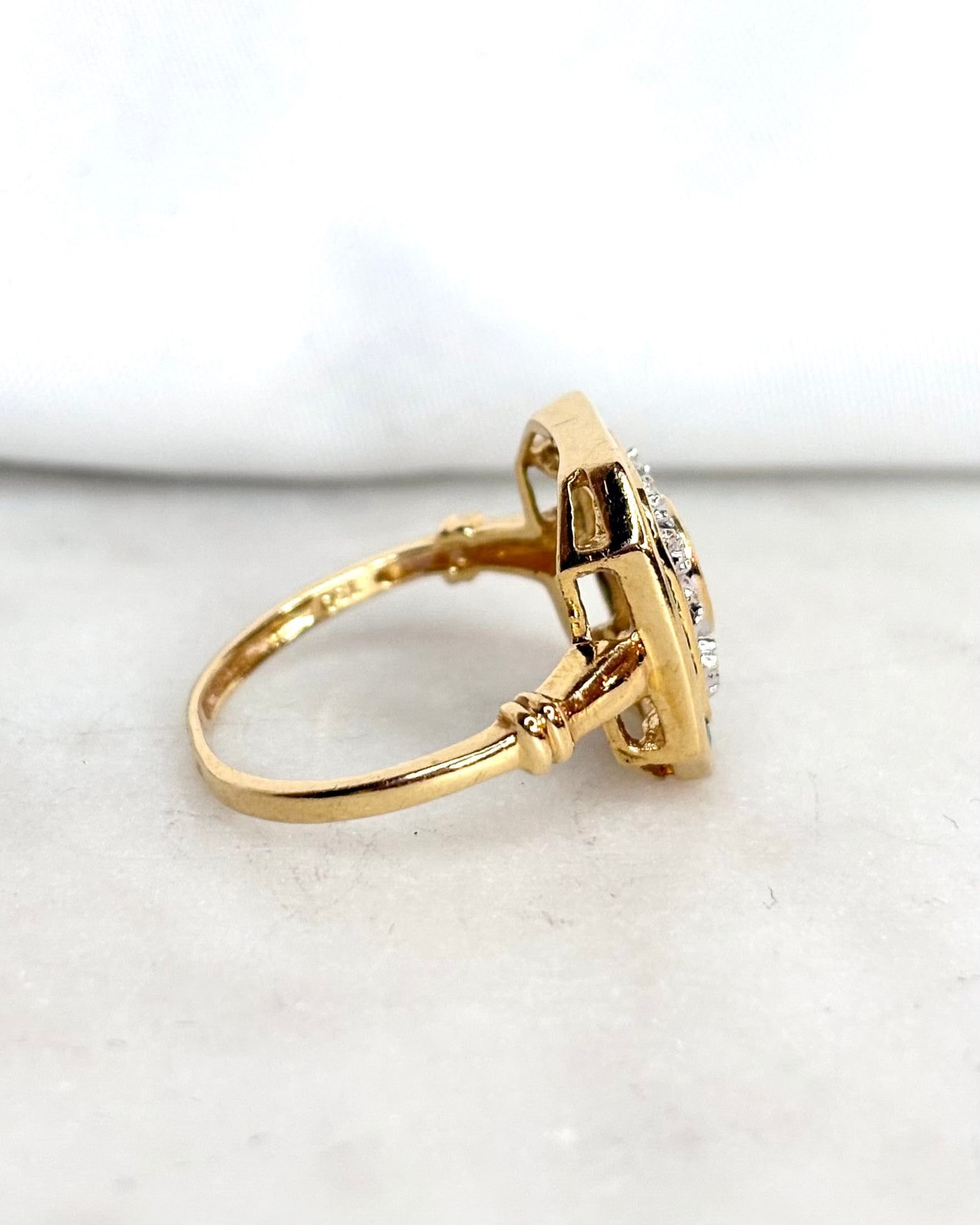 Bague Style Art Déco Émeraudes & Diamants "Nara"