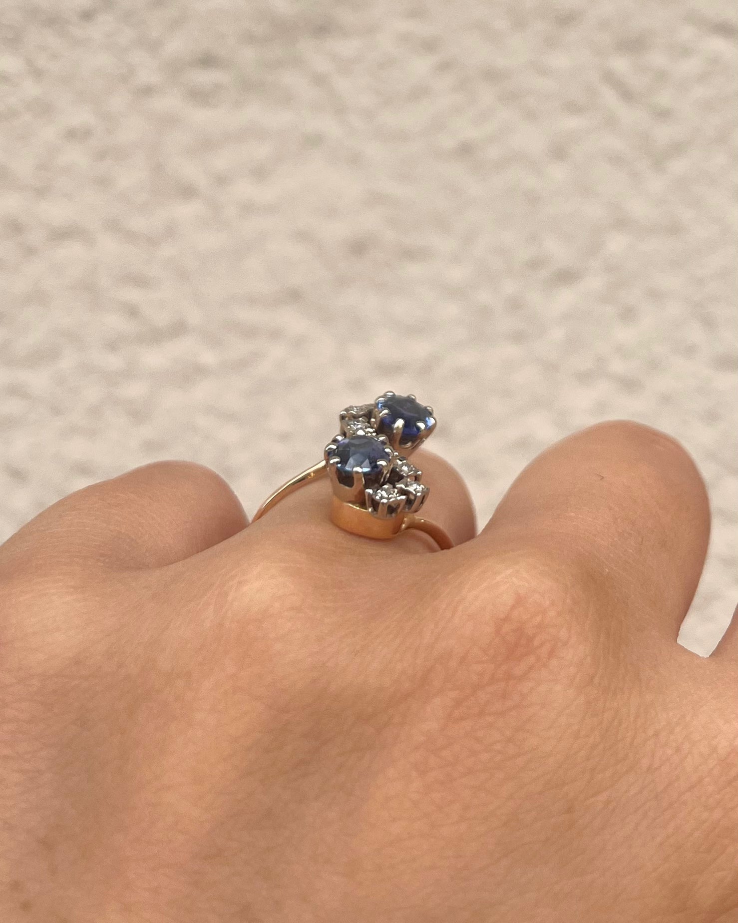 Bague Toi & Moi Saphirs 1.30 carat & Diamants "Mireille"