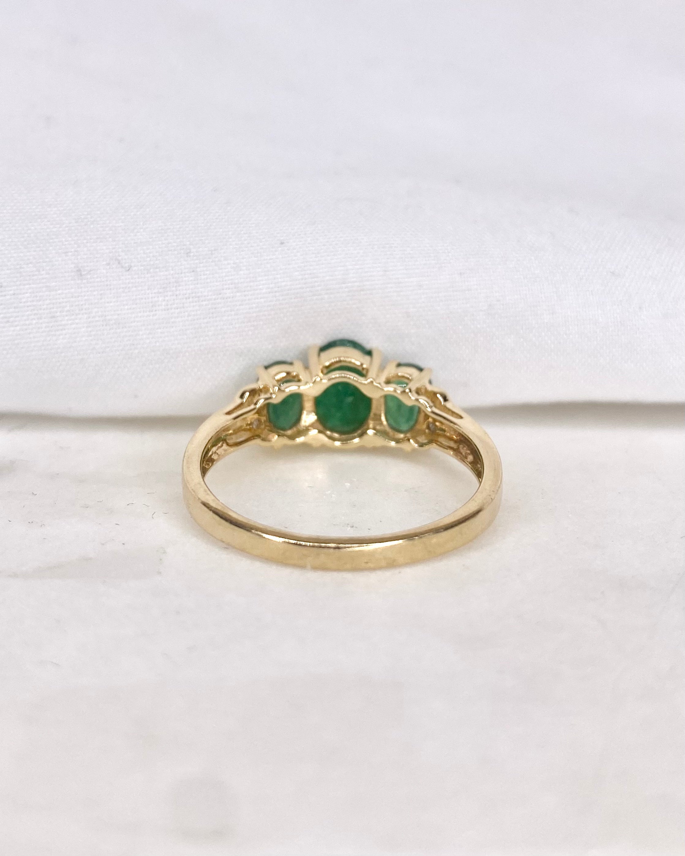 Bague Trilogie Émeraudes 2.32 carats & Diamants "Molly"