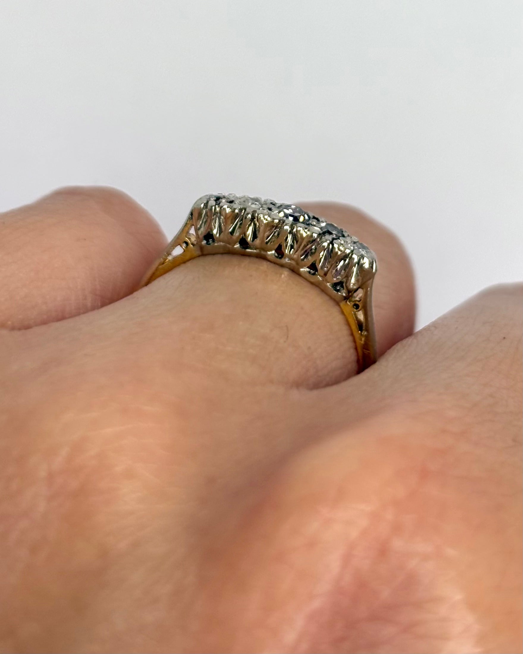 Anillo Rivière Art Déco 5 Diamantes "Elina"