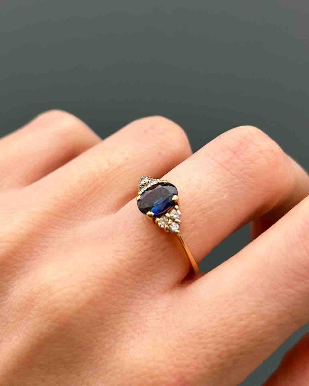 Bague Trilogie Saphir 1.15 Carat & Diamants "Sylviana"