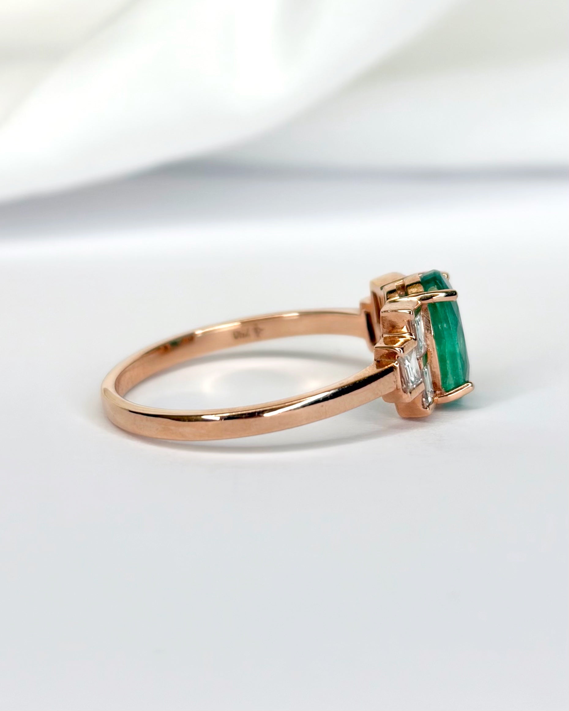 Bague trilogie emeraude diamants "Tina" - Elliade Paris