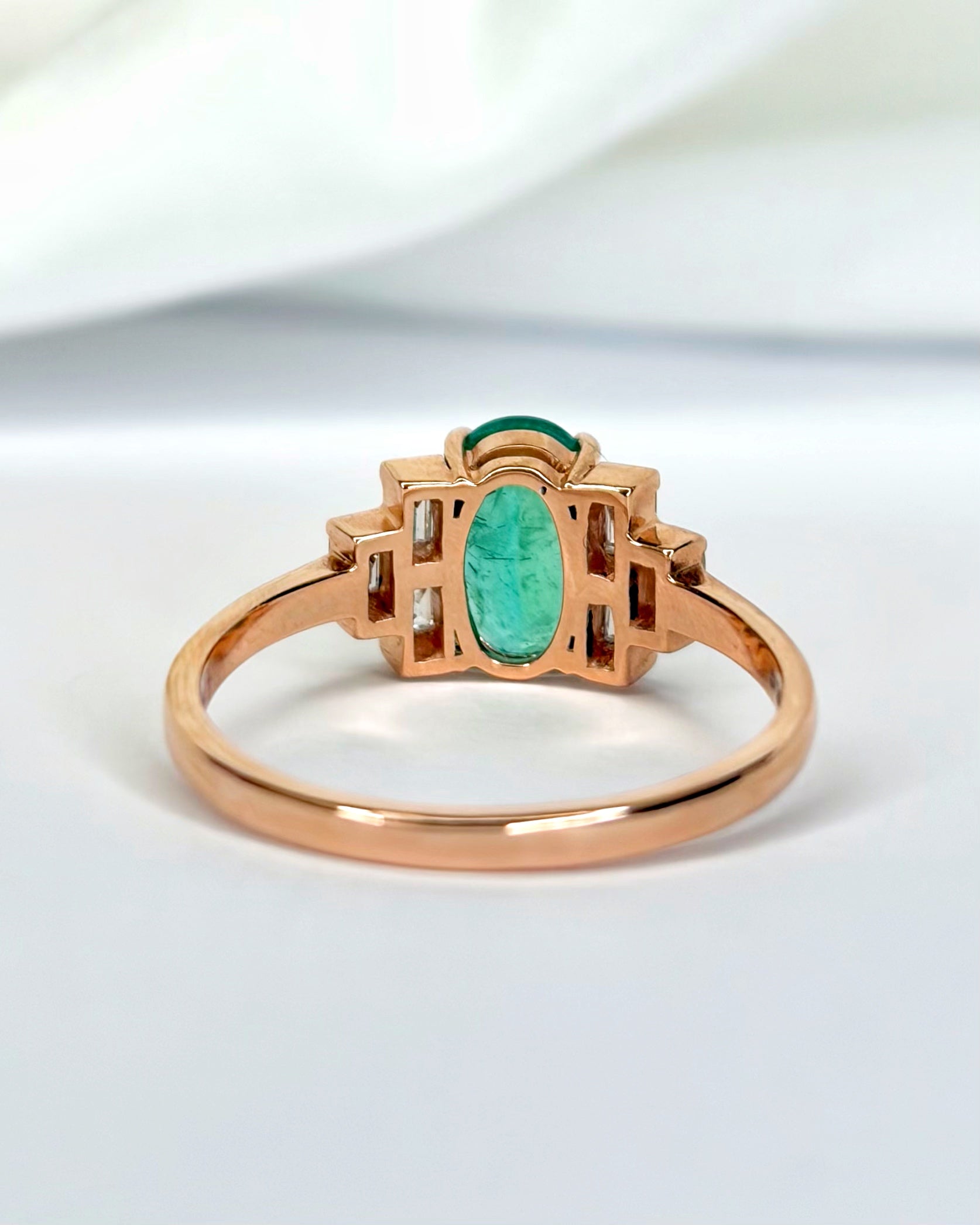 Bague trilogie emeraude diamants "Tina" - Elliade Paris