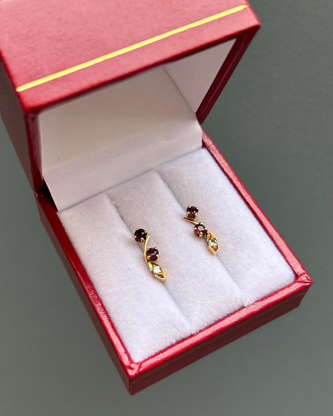 "Rosalinda" Garnet and Diamond Earrings