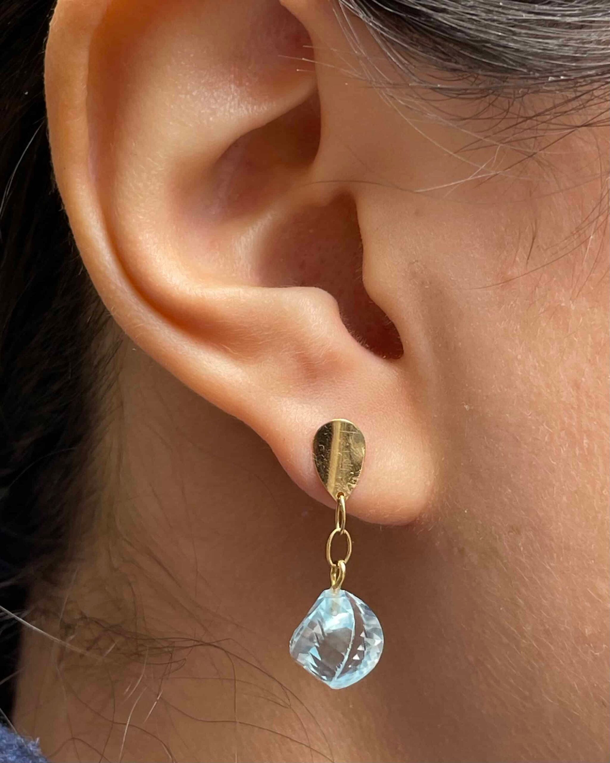 Pendientes colgantes "Ginevra" de topacio de 10 quilates
