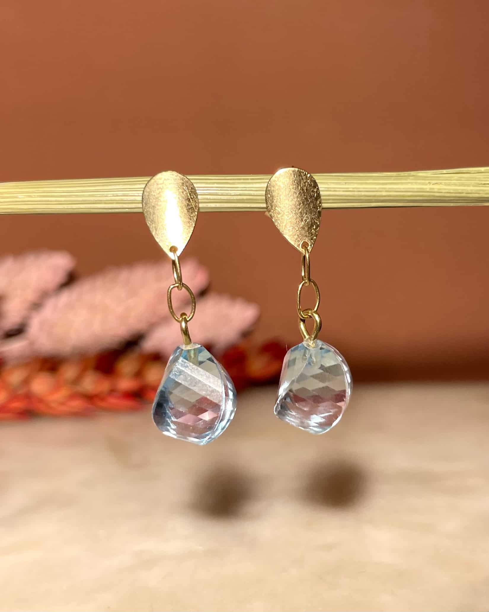 Pendientes colgantes "Ginevra" de topacio de 10 quilates