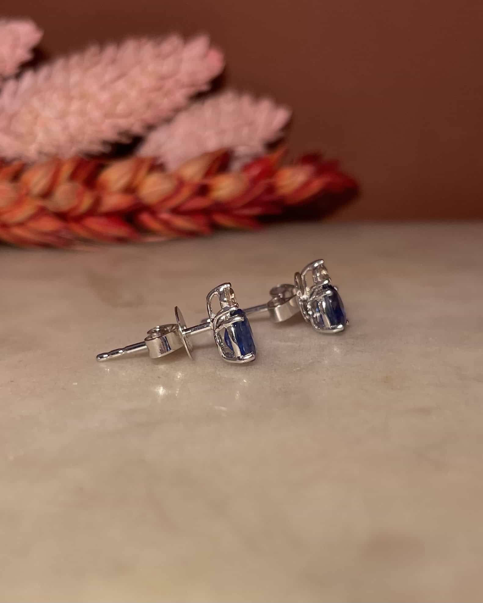 "Raquel" 0.80 carat Sapphire & Diamond Earrings