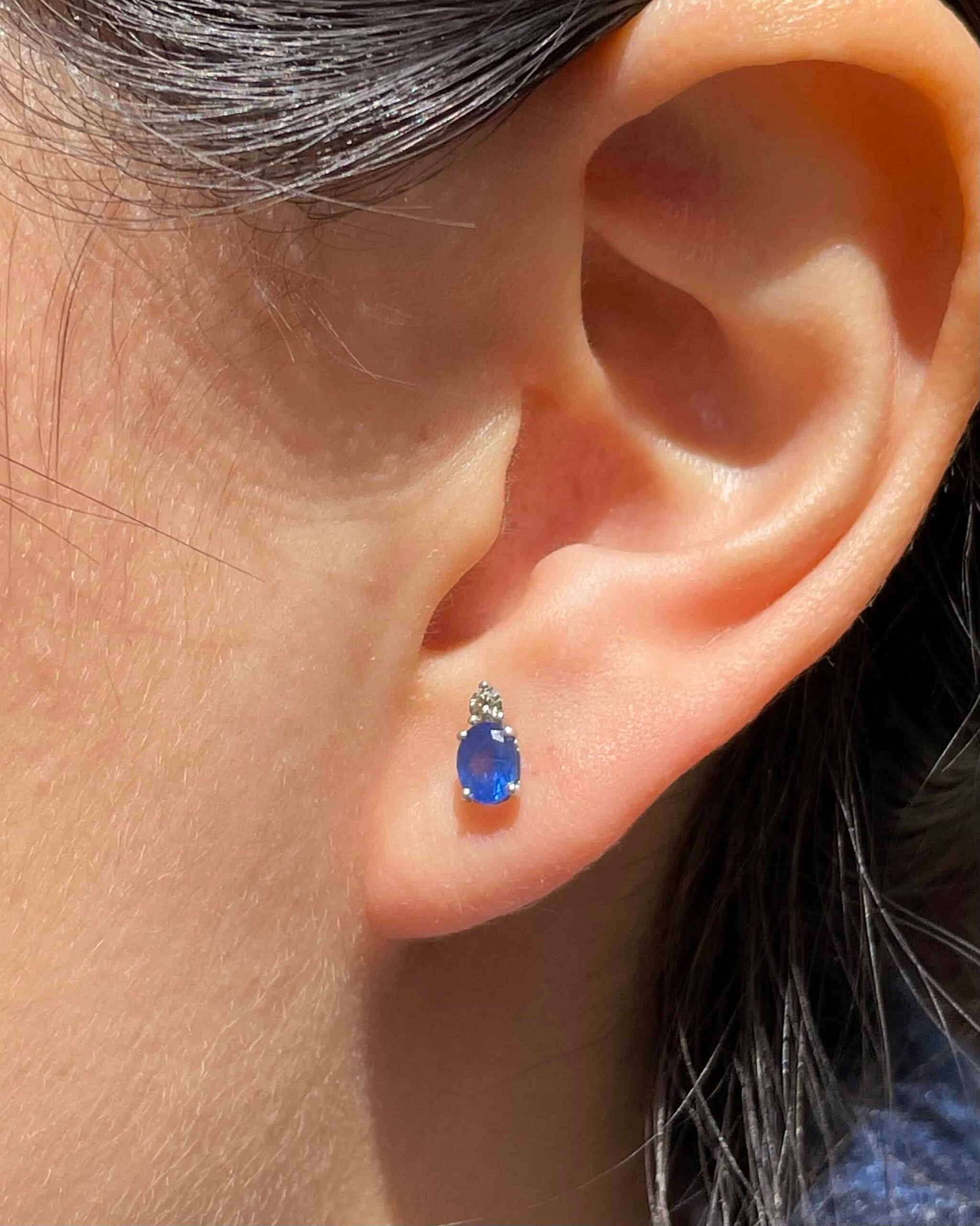 "Raquel" 0.80 carat Sapphire & Diamond Earrings