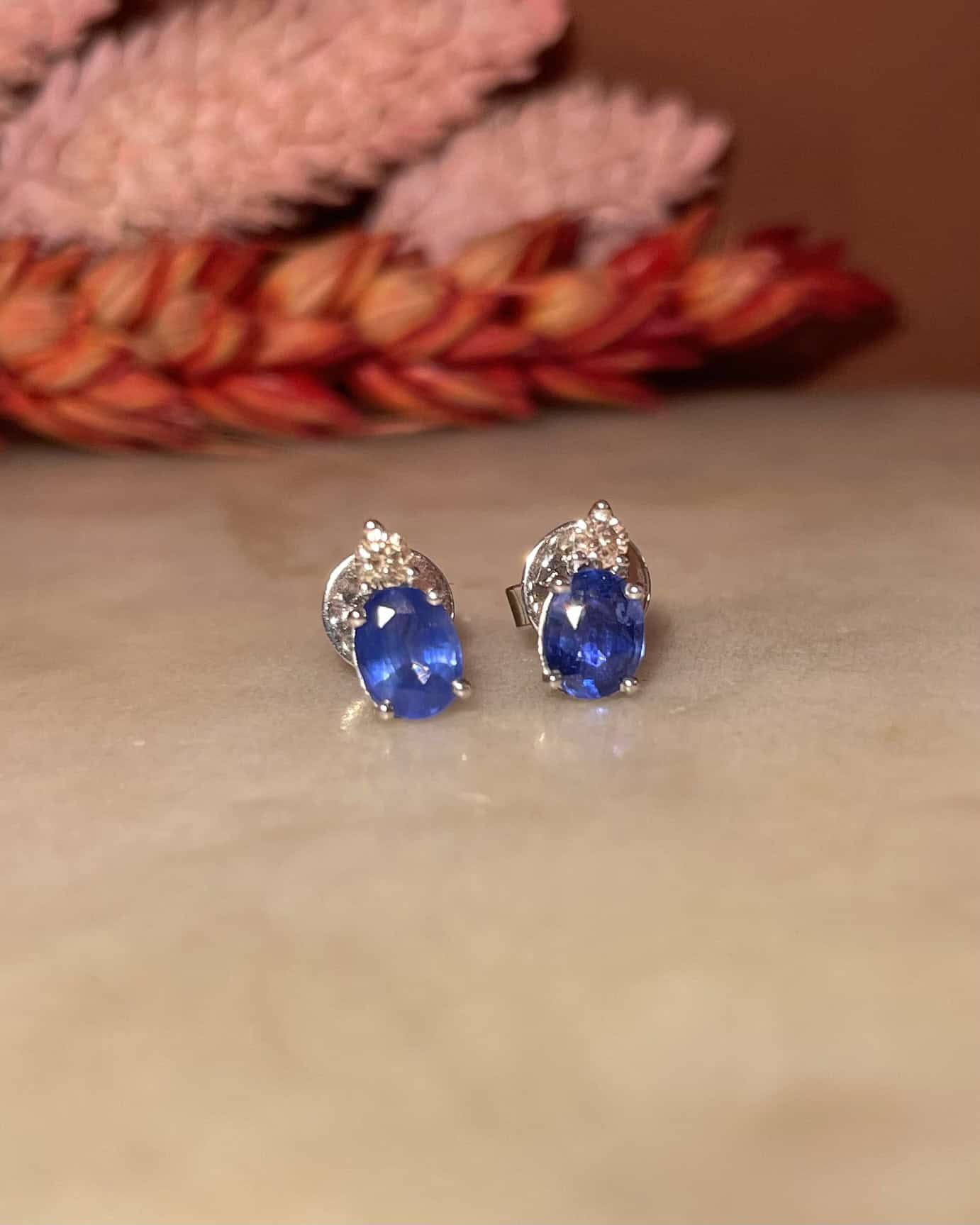 "Raquel" 0.80 carat Sapphire & Diamond Earrings