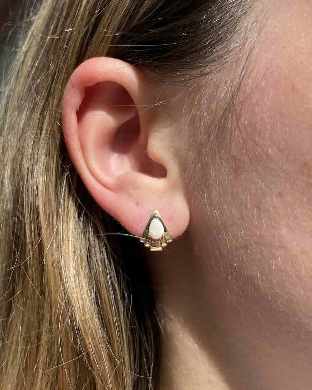 Pendientes de ópalo estilo art déco "Hitomi"