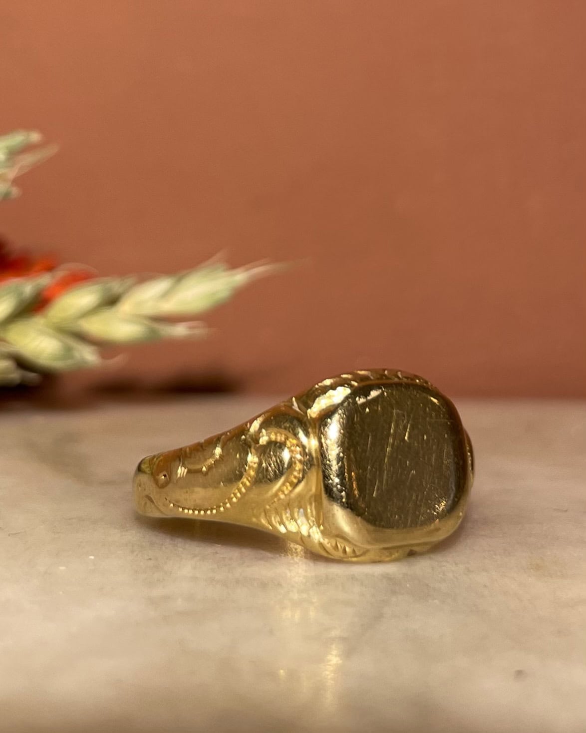 Chevalière Vintage Or 18 carats "Emeth"