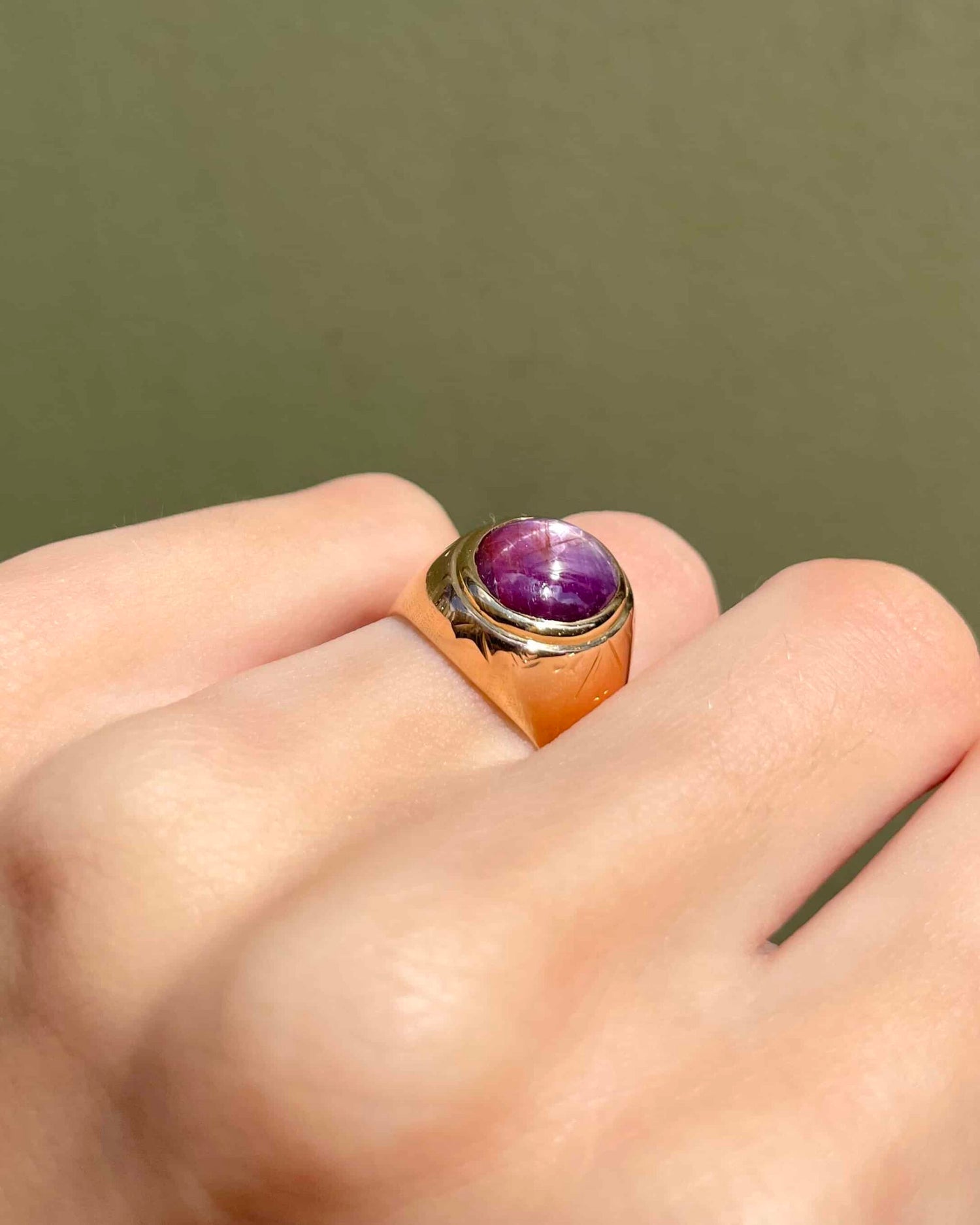 Chevalière Rubis Étoilé 5.50 Carats "Emy"