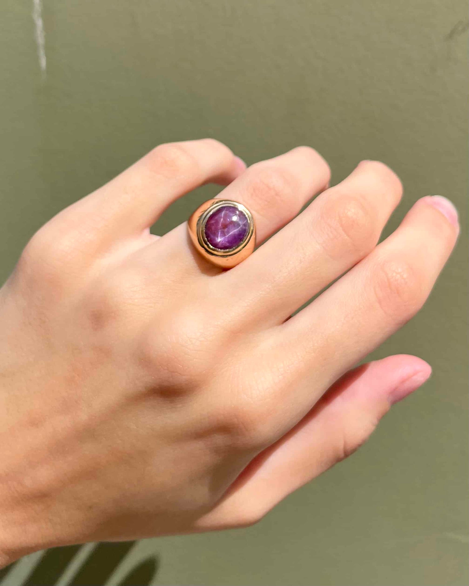 Chevalière Rubis Étoilé 5.50 Carats "Emy"