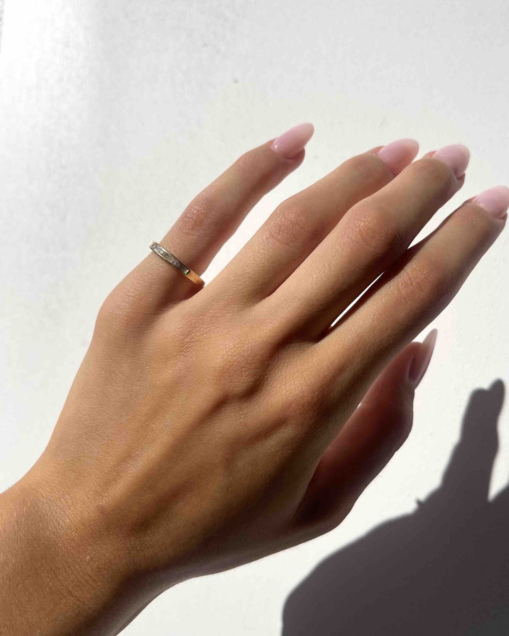 Demi Alliance Diamants baguettes et ronds "Léna"