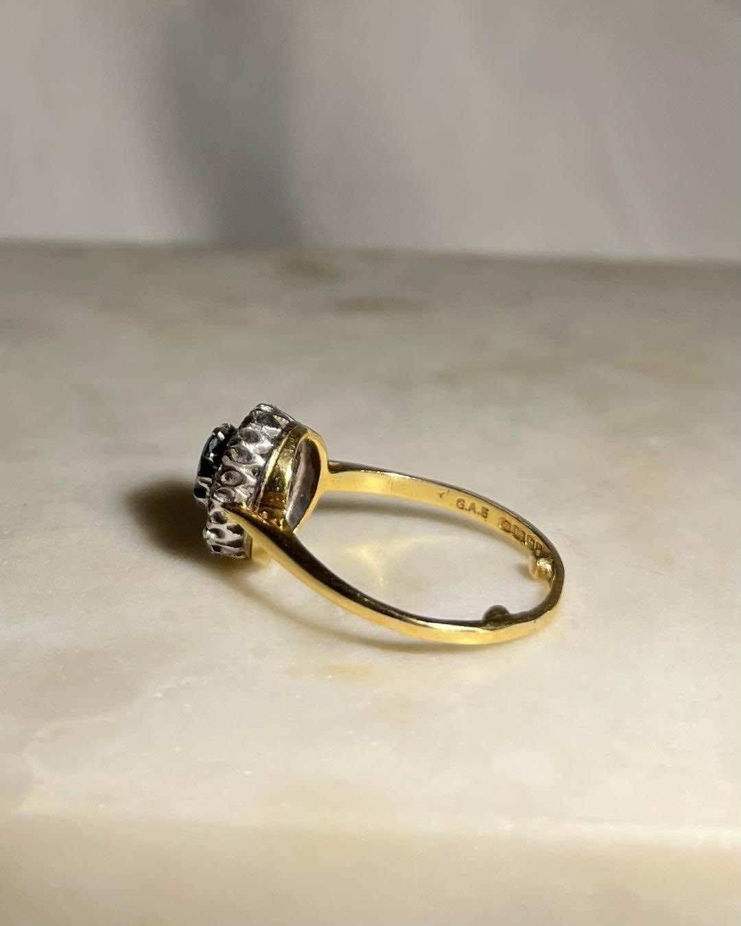 "Alexia" Sapphire & Diamond Daisy Ring