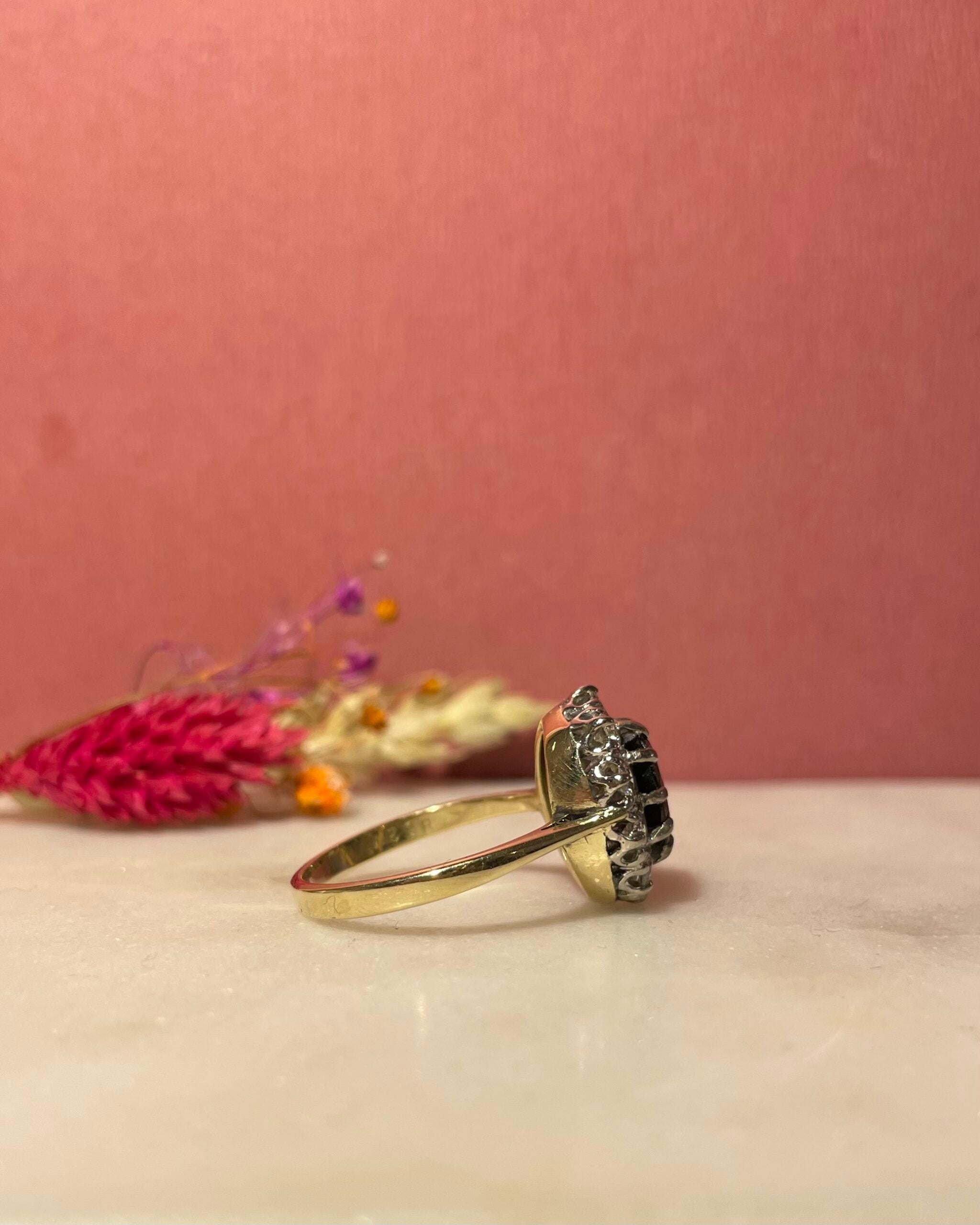 Bague Marguerite Saphir 1.70 Carat & Diamants "Palmyre"