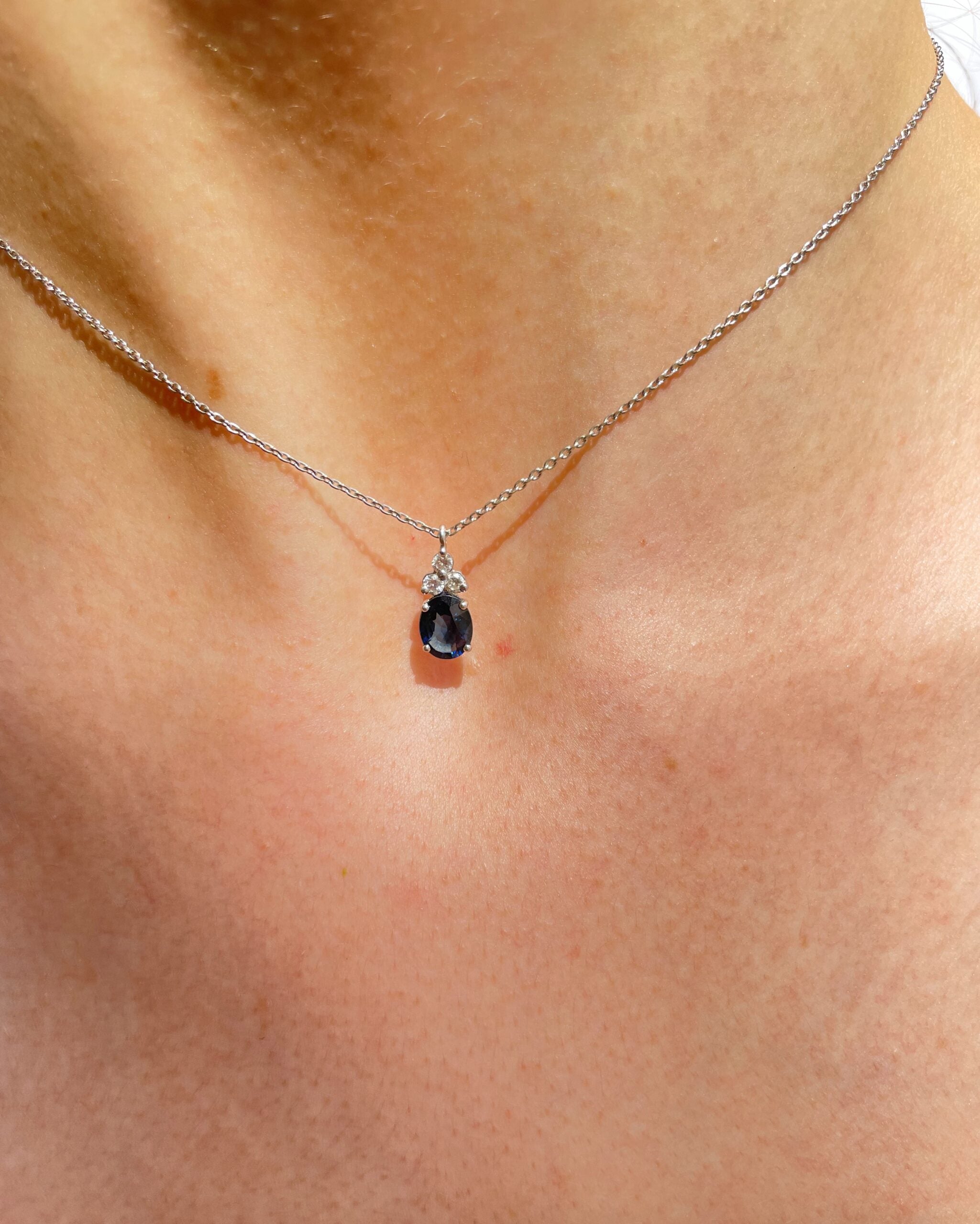 Collier vintage saphir & diamants "Klay"