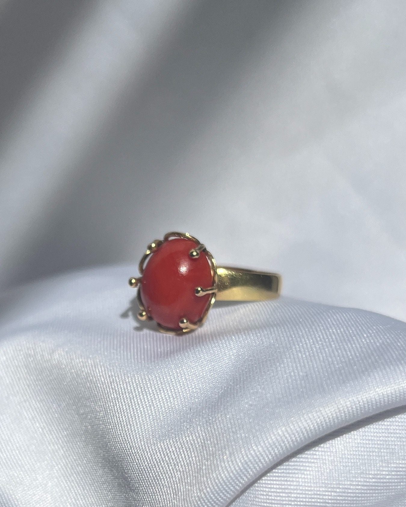 Bague vintage soleil corail "Sonia"