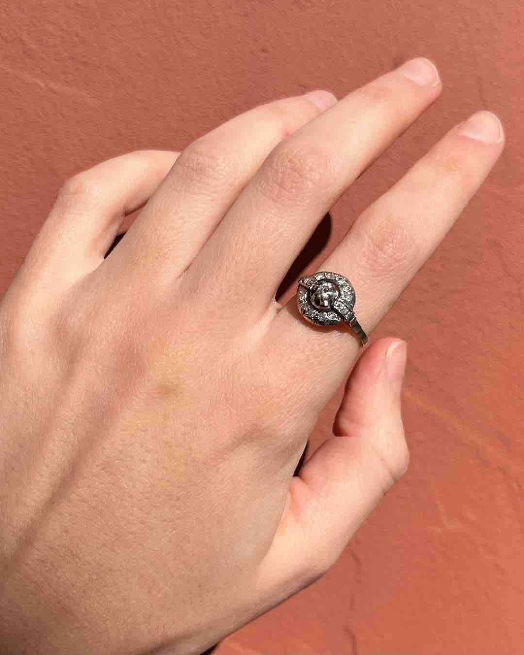 Bague style Art-déco Diamants "Camille"