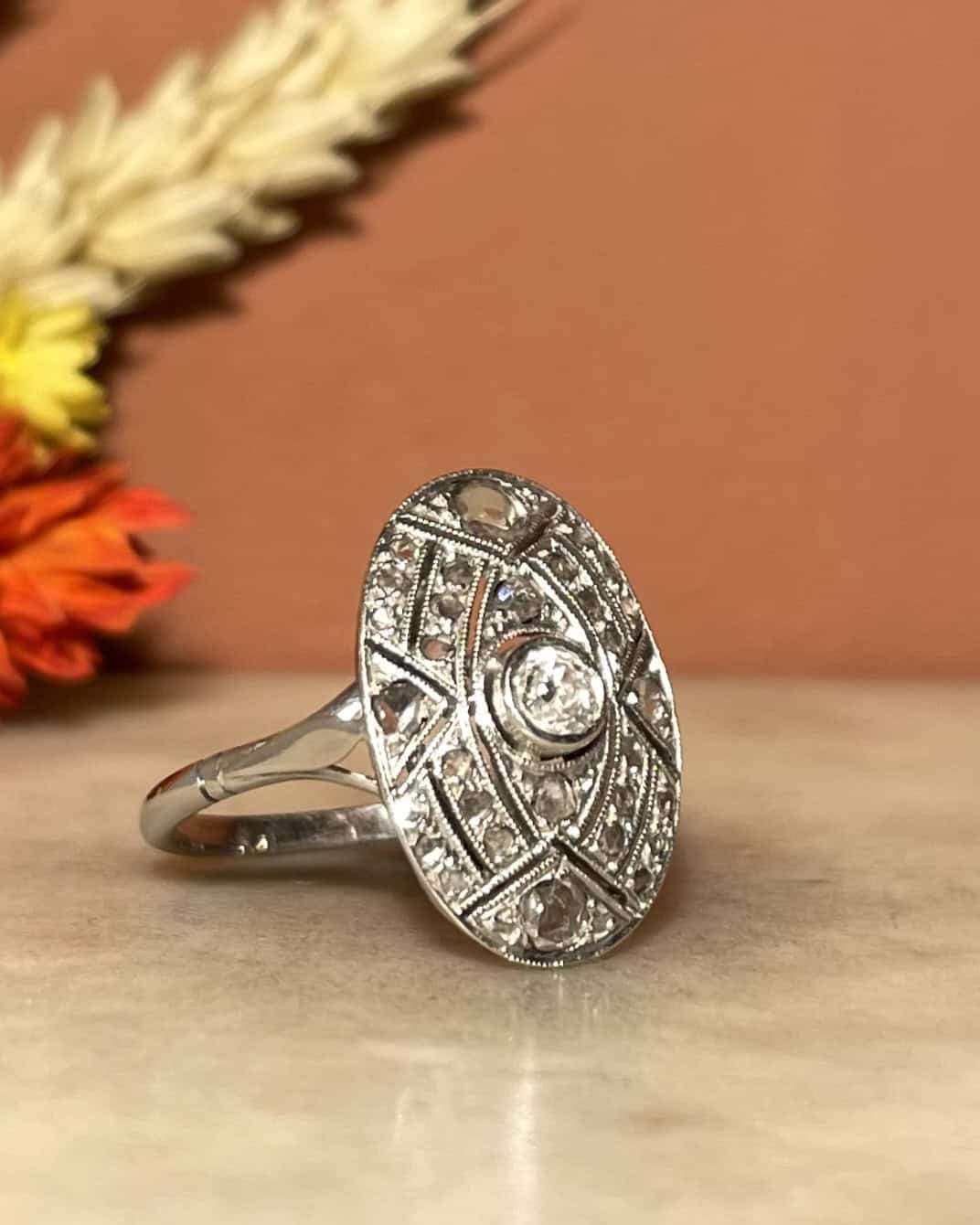 Anillo Art Déco 31 Diamantes "Nakiya"
