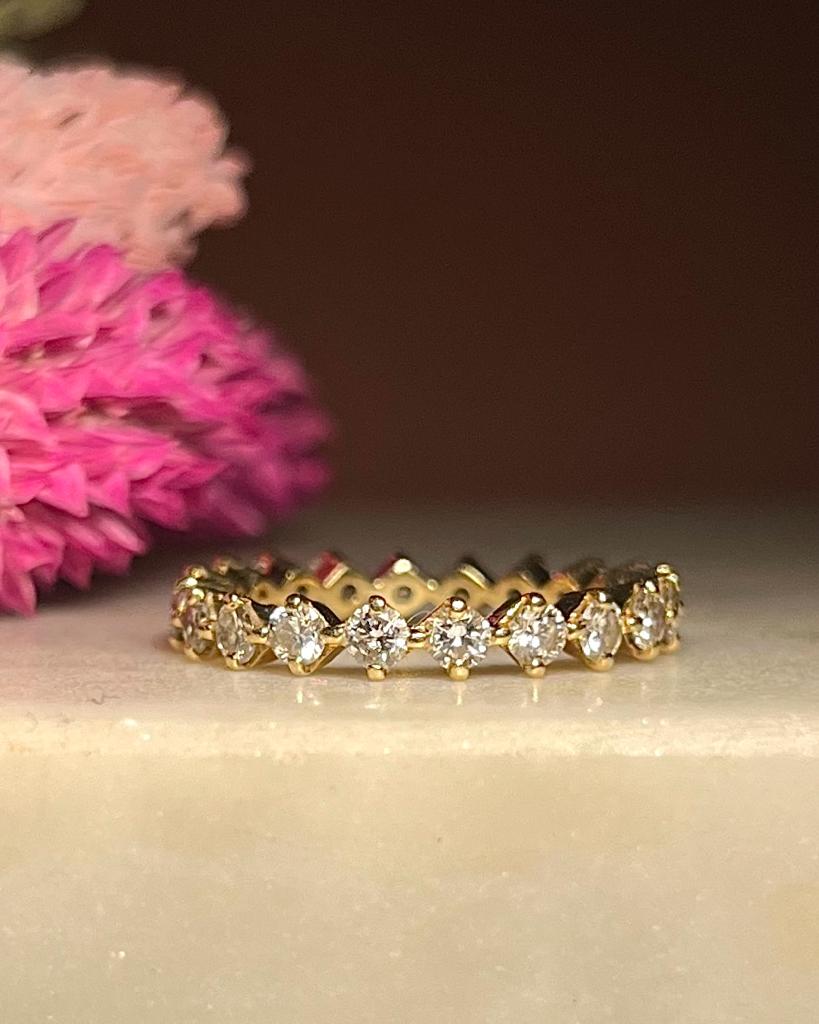 Alianza de boda americana con 20 diamantes de 1 quilate "Leighton"