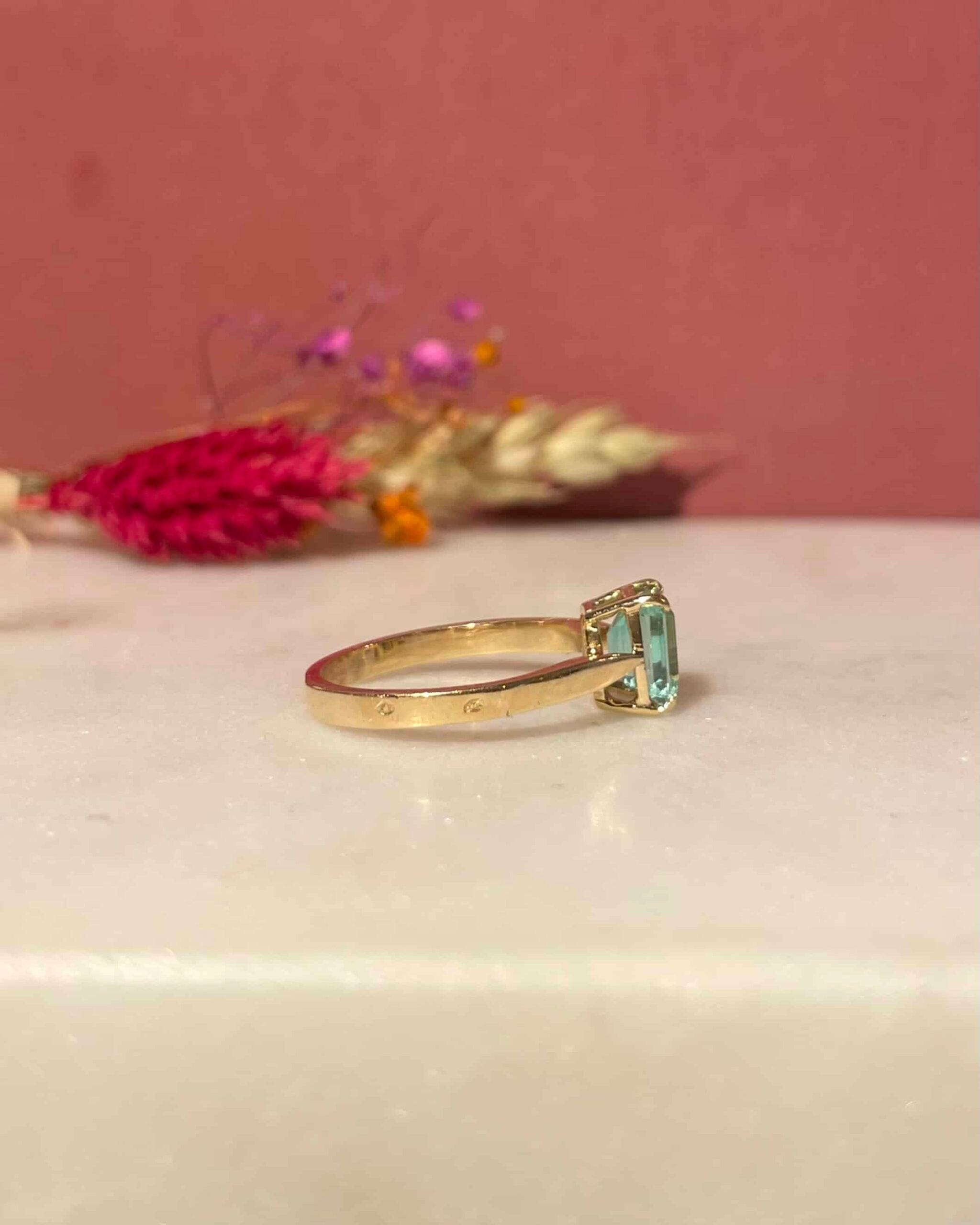 Bague Vintage Solitaire Émeraude 1 Carat "Elin"