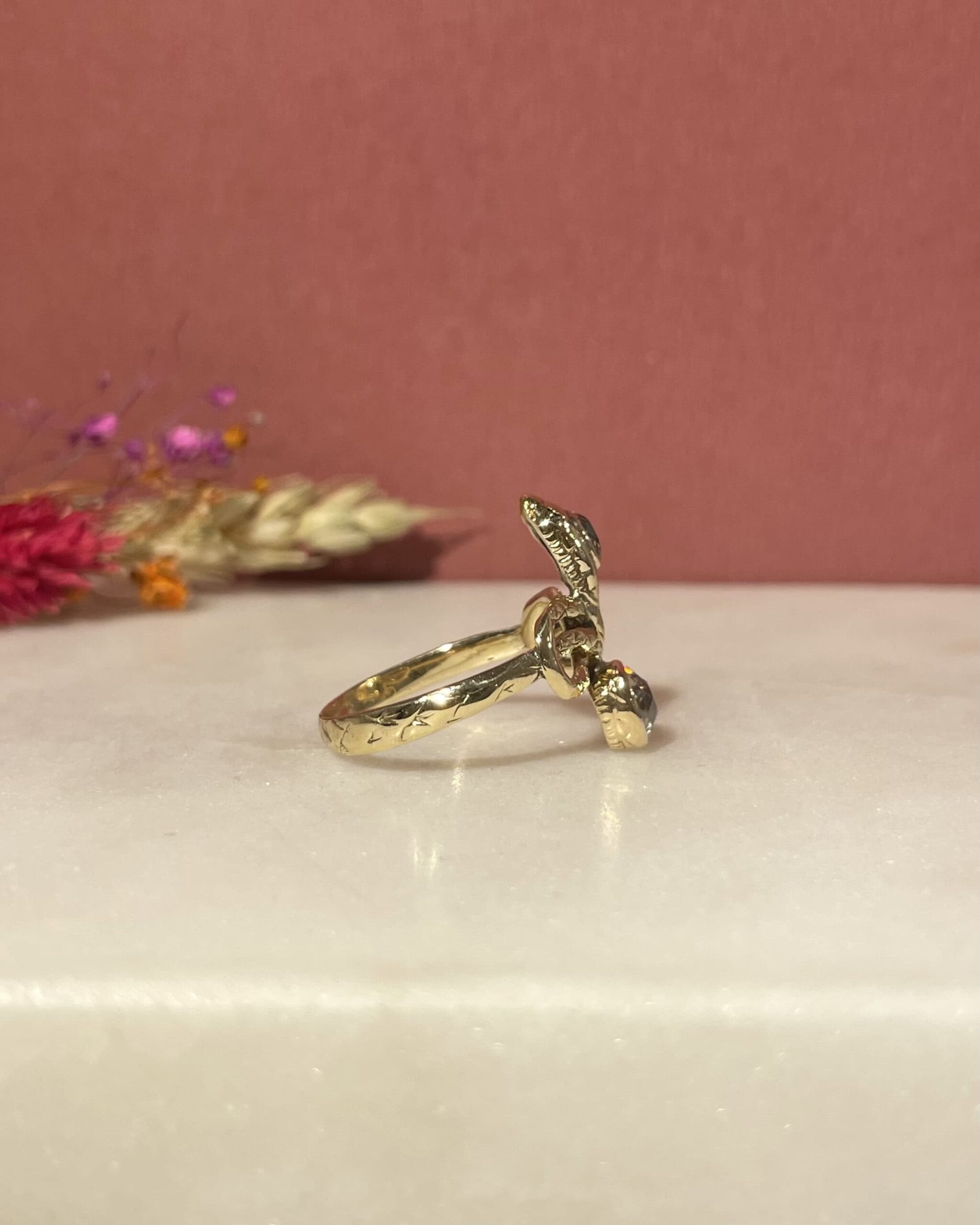 Bague Vintage Serpent Diamants 1.37 Carat "Elva"