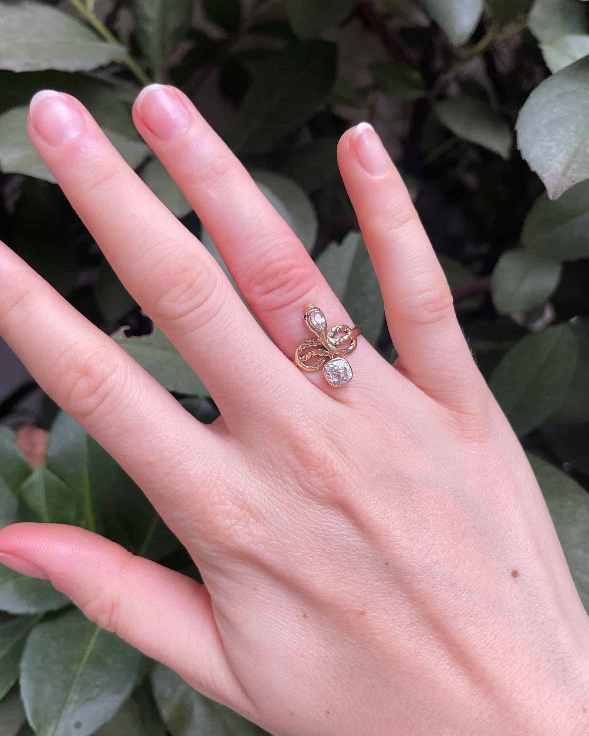 Bague Vintage Serpent Diamants 1.37 Carat "Elva"