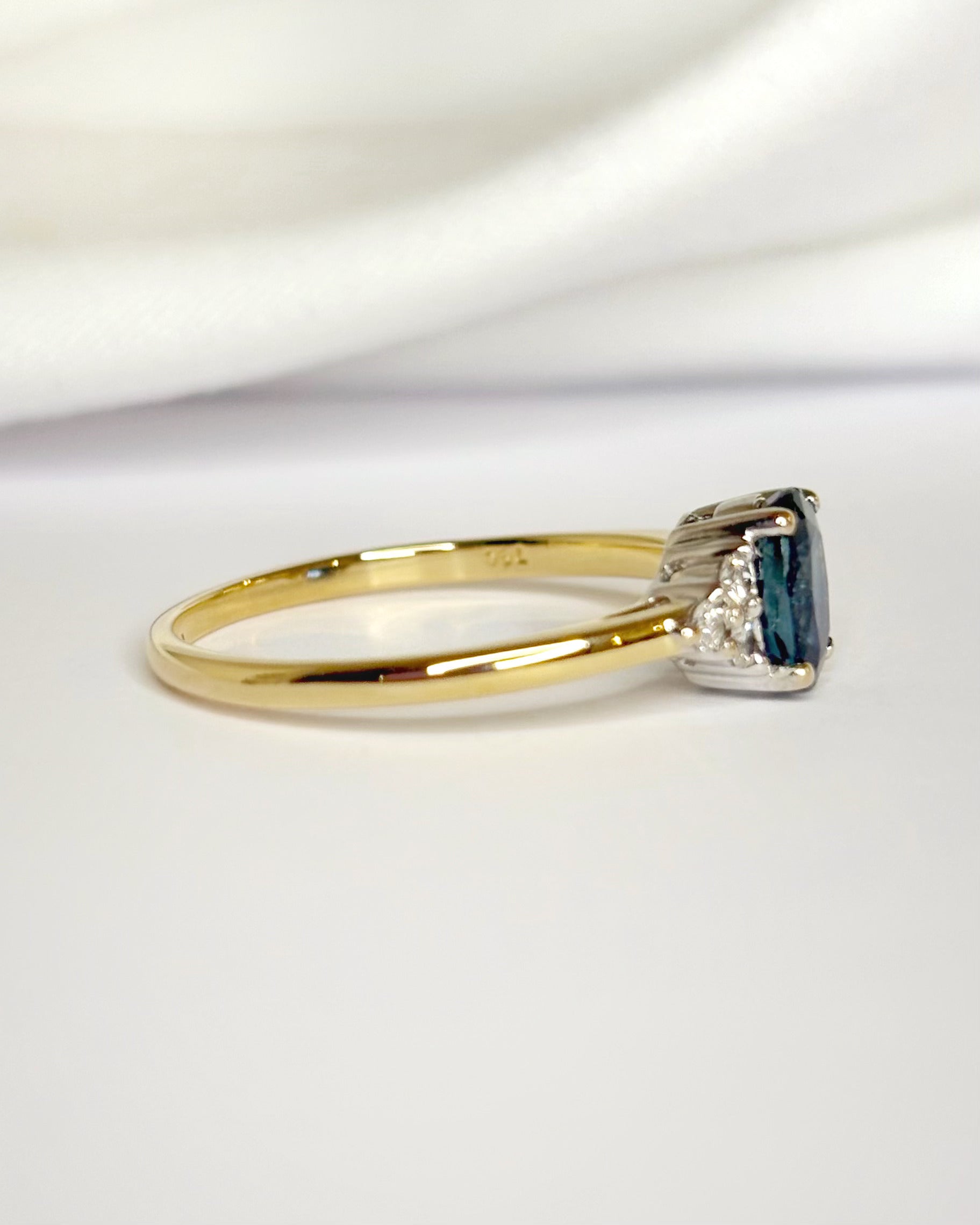"Julianne" Trilogy Sapphire 1.13 Carat & Diamonds Ring