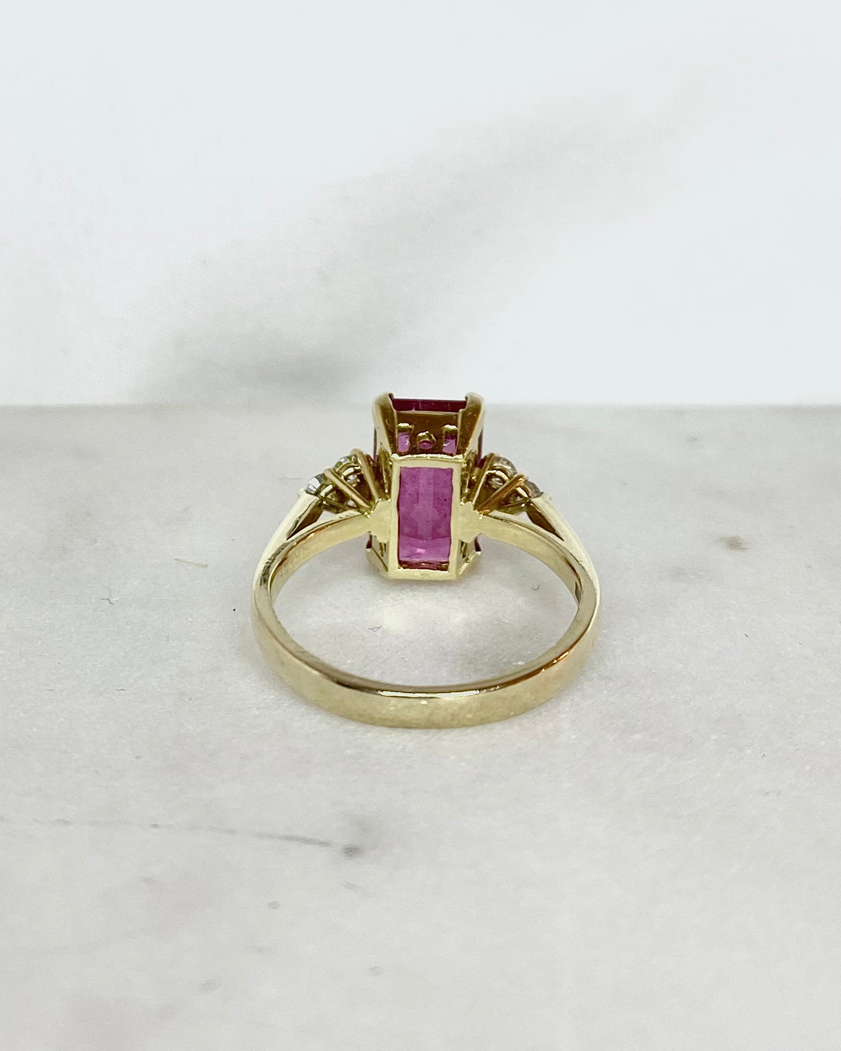 Bague Trilogie Tourmaline Rose 2.80 carats & Diamants "Sanya"