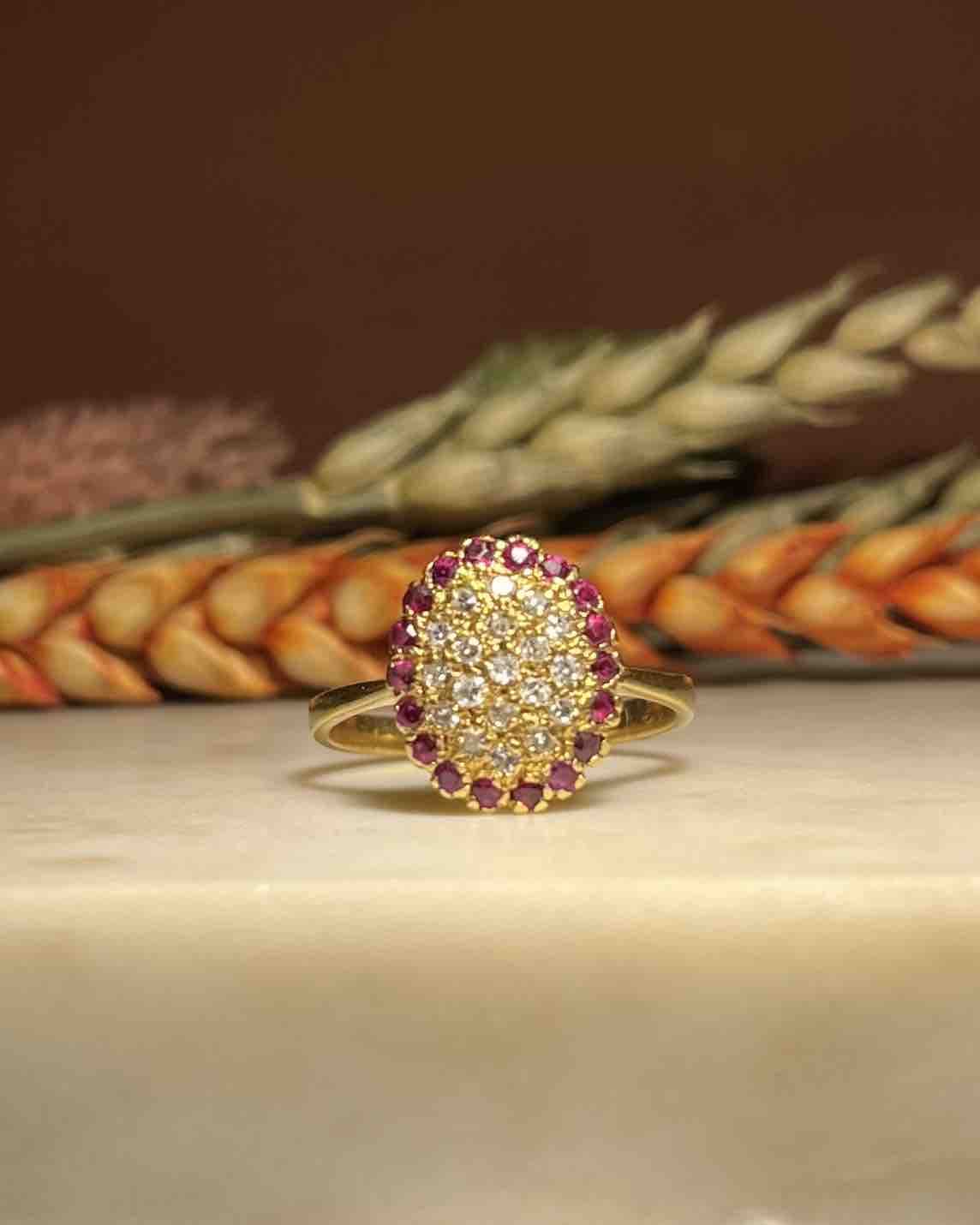 "Torvi" Ruby & Diamond Daisy Ring