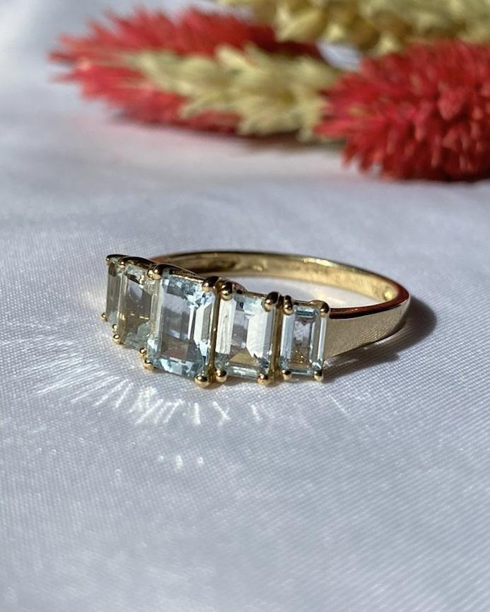 Bague Rivière Aigue-Marine "Manuella"