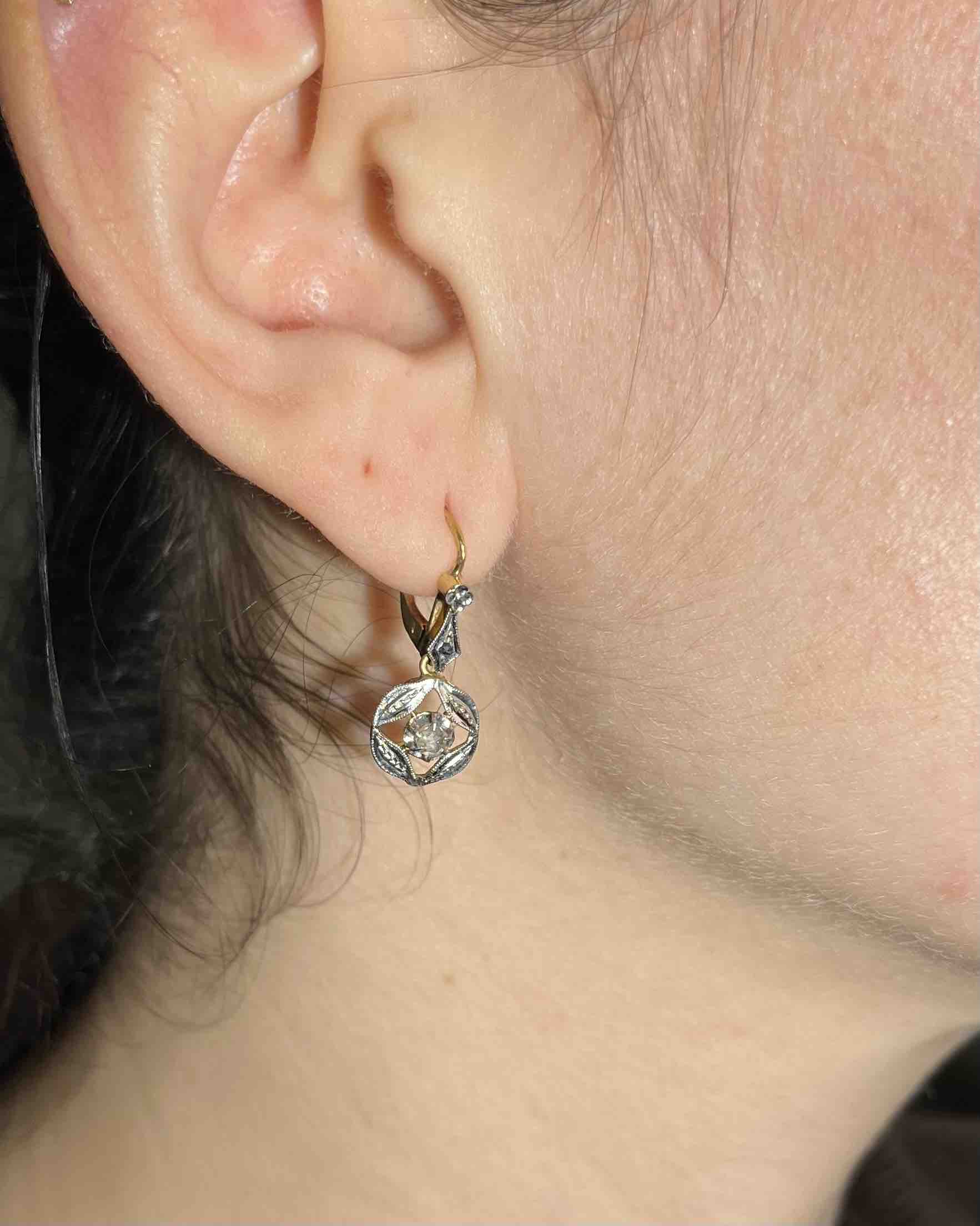 Pendientes Art Déco de diamantes "Lise"