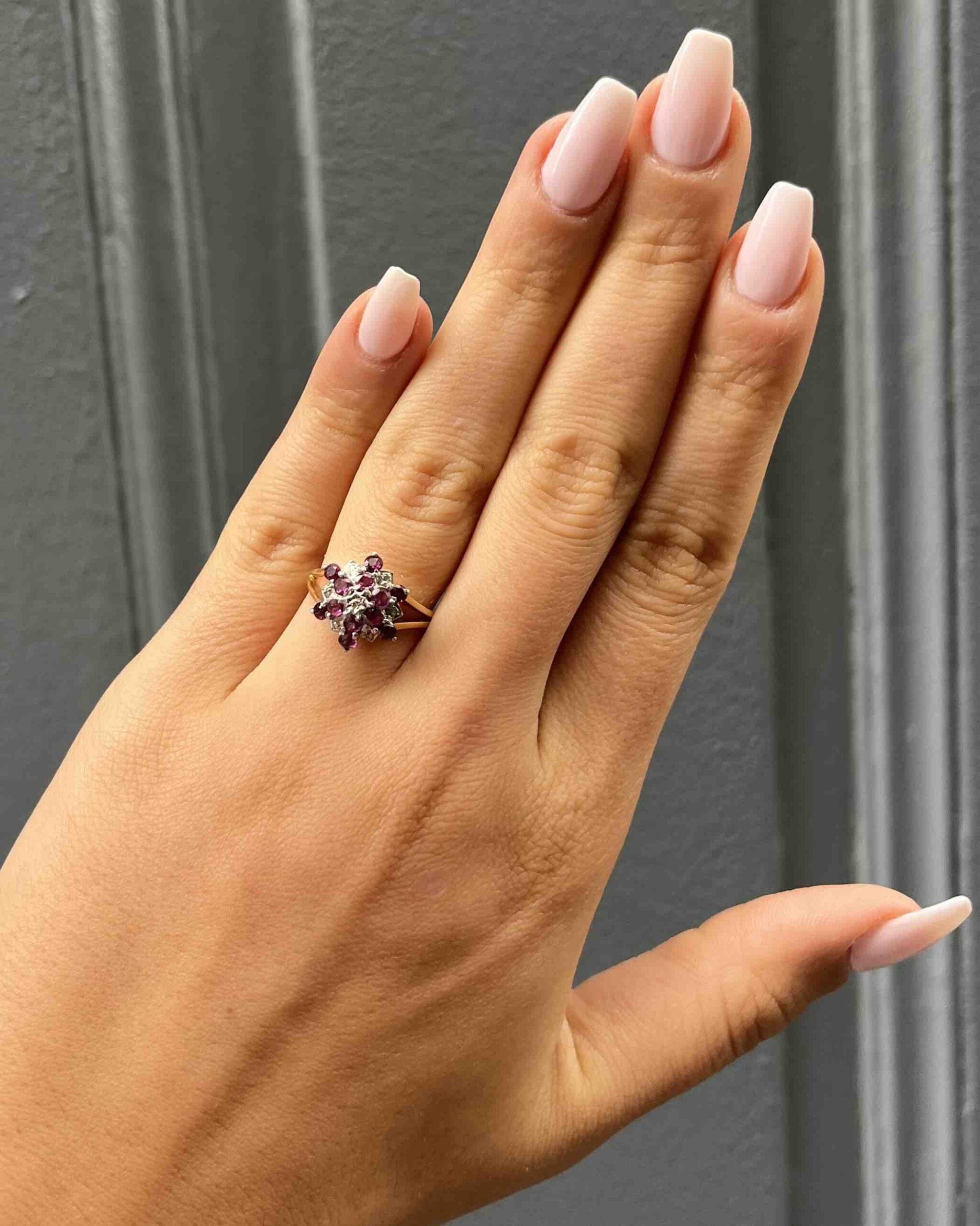 "Talia" Ruby & Diamond Daisy Ring