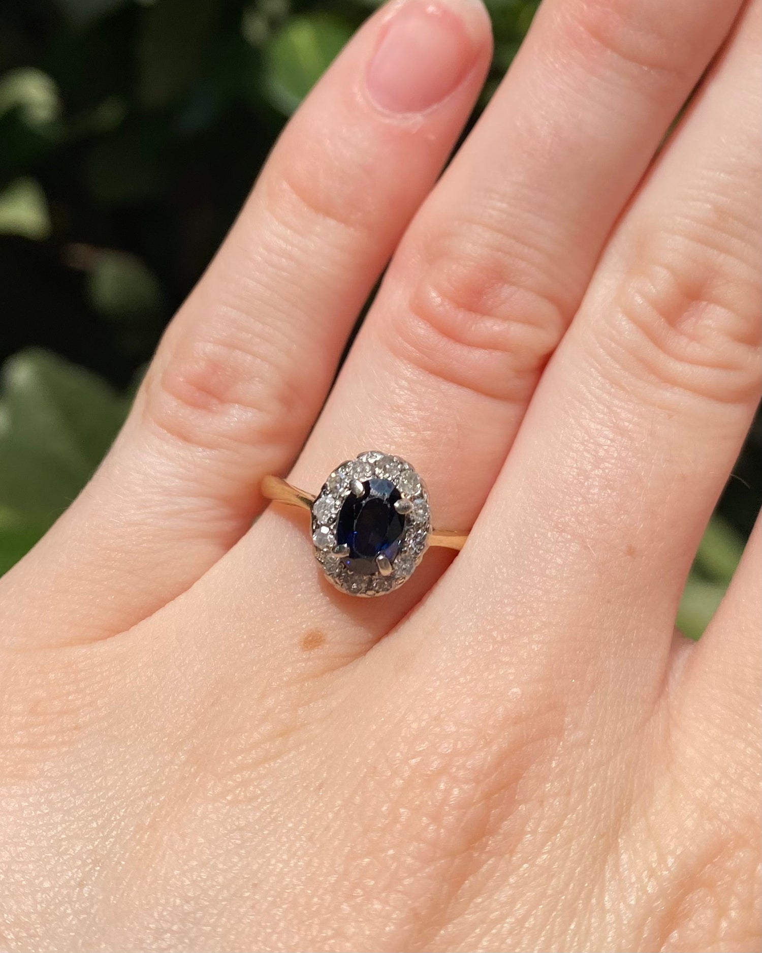 Bague Marguerite Saphir 1 carat & Diamants "Esther"