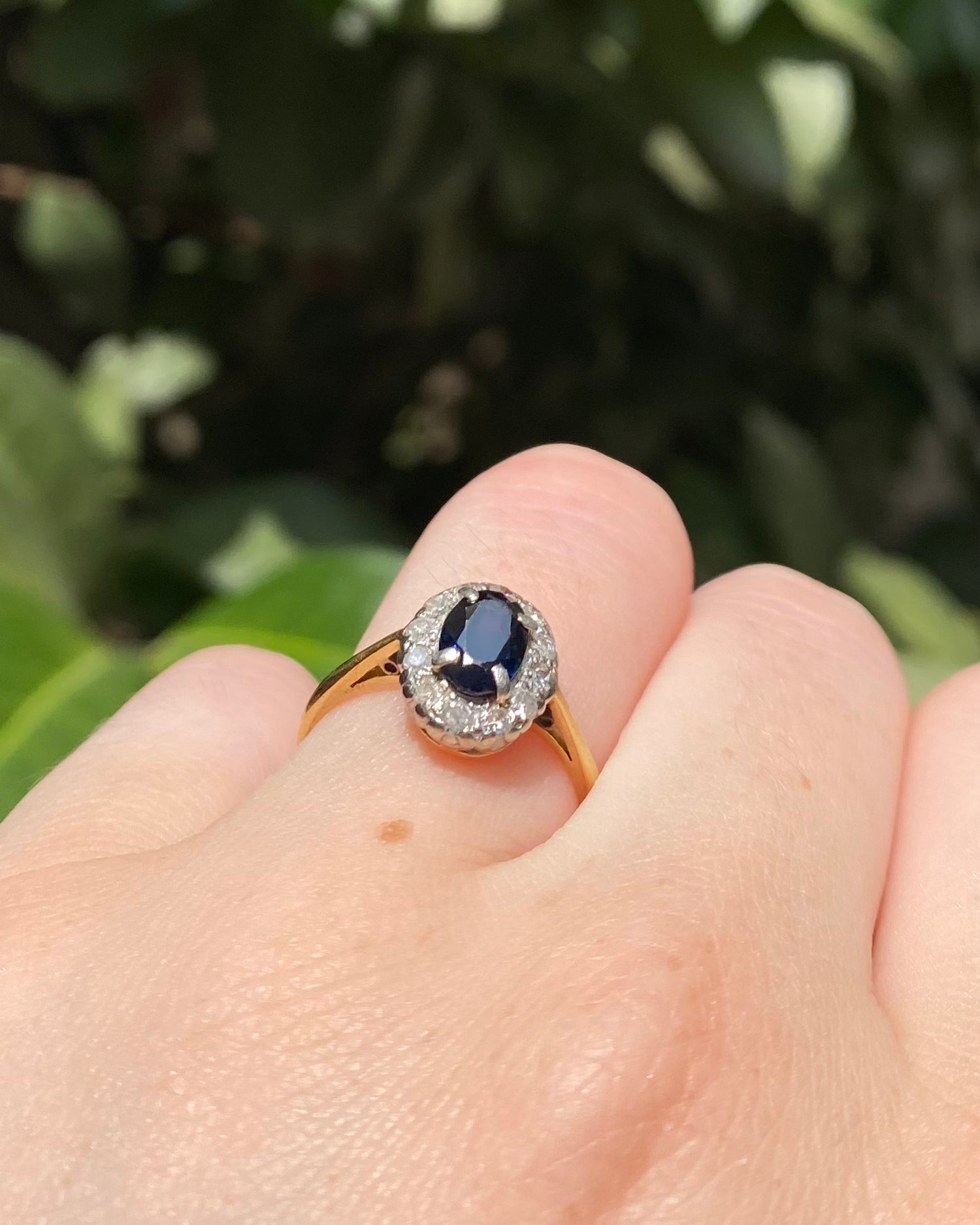 Bague Marguerite Saphir 1 carat & Diamants "Esther"