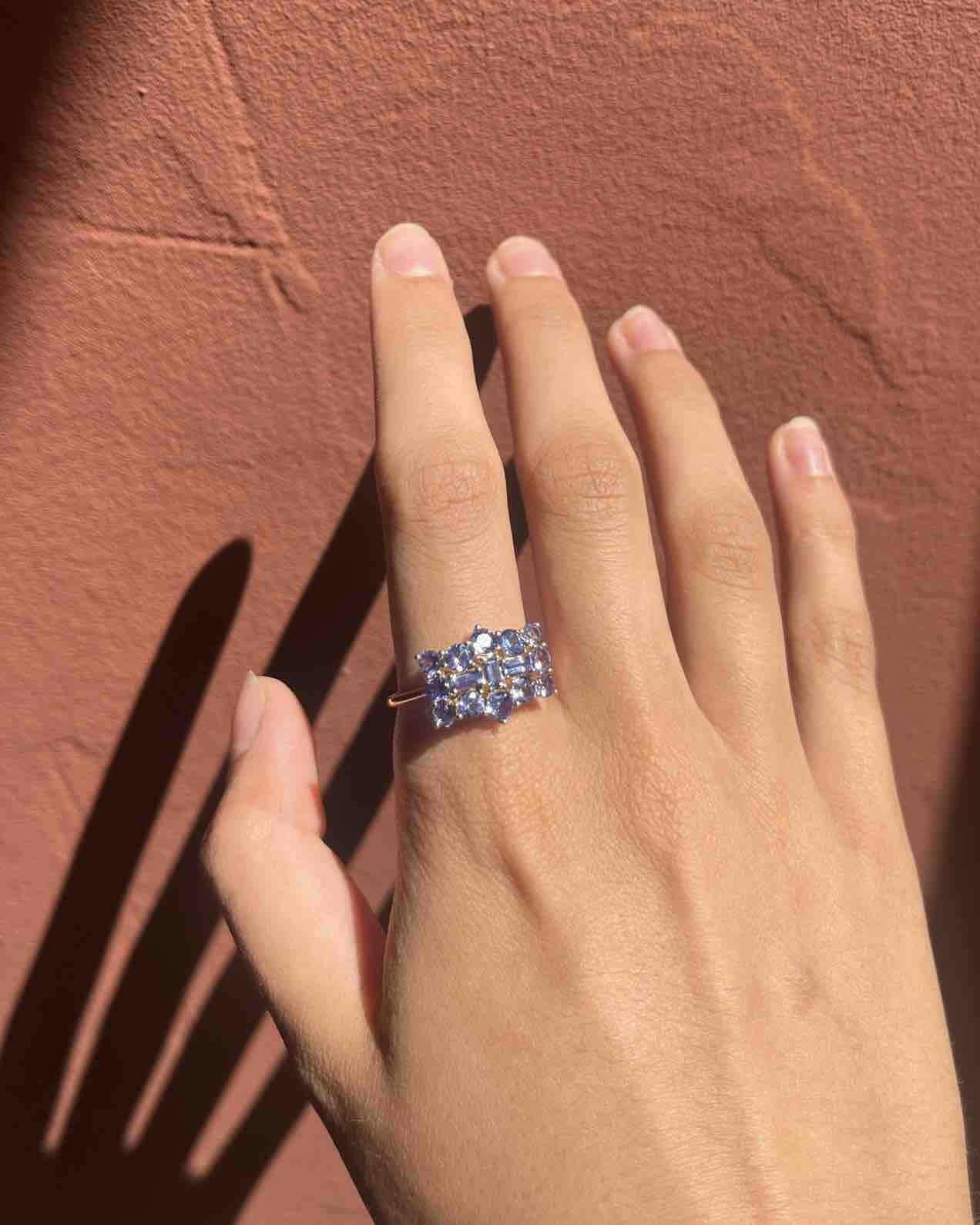 Bague rivière Tanzanite "Cassandra"