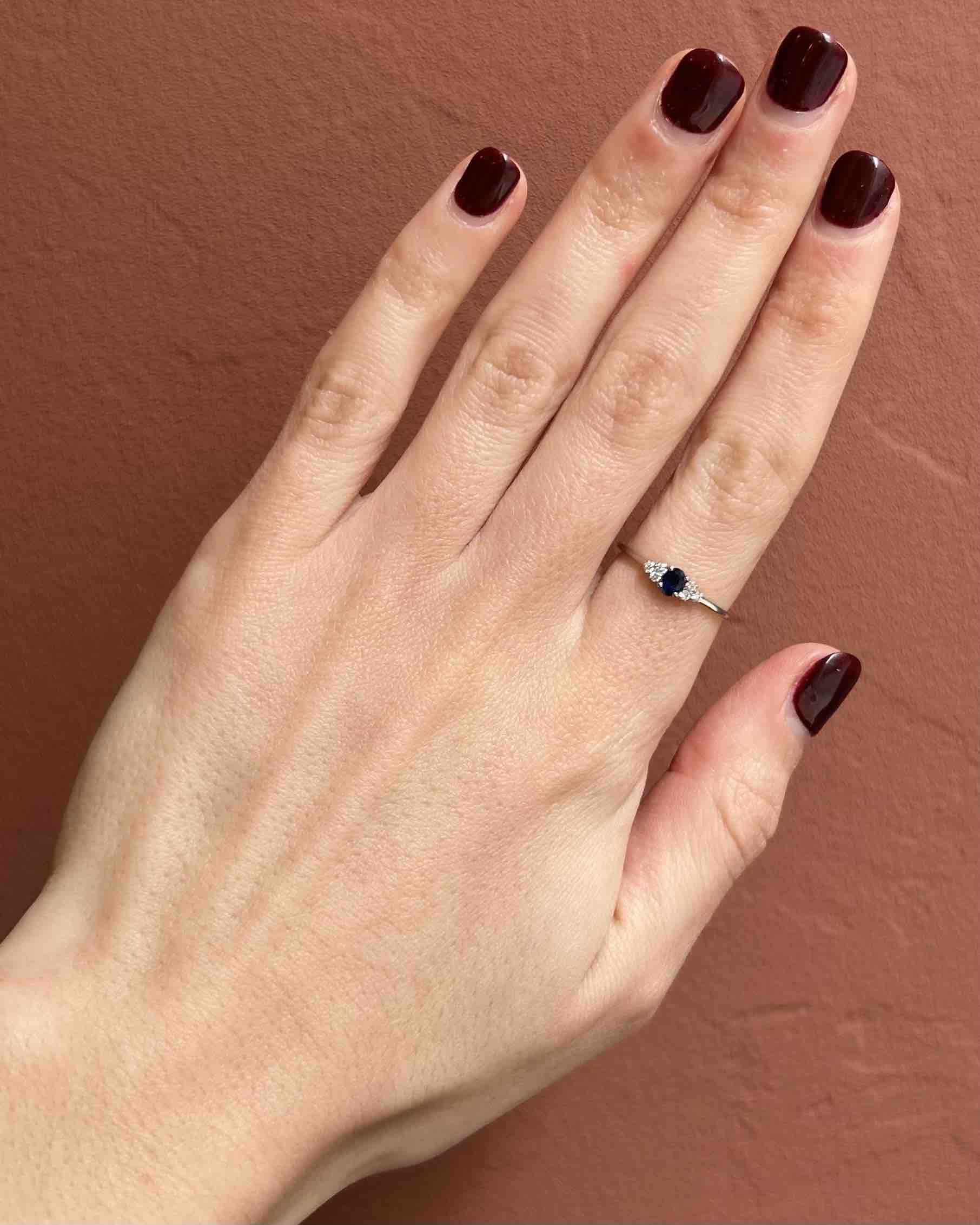 Bague trilogie saphir et diamant "Ludivine"