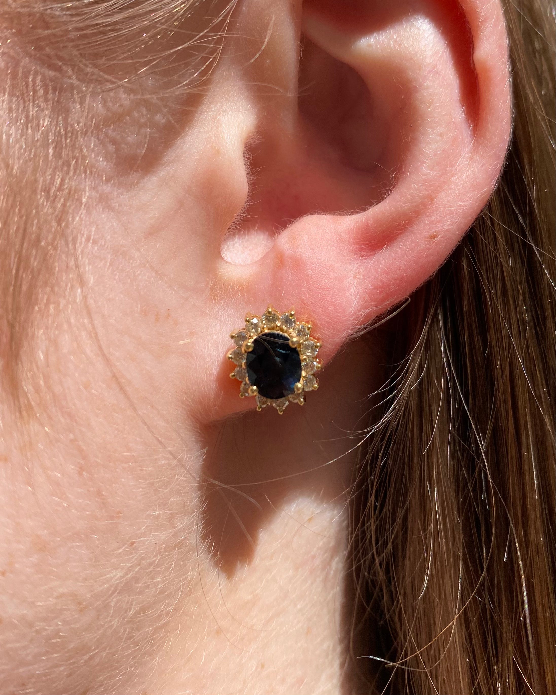 Boucles Marguerite saphirs 2.35 carats & Diamants "Mona"