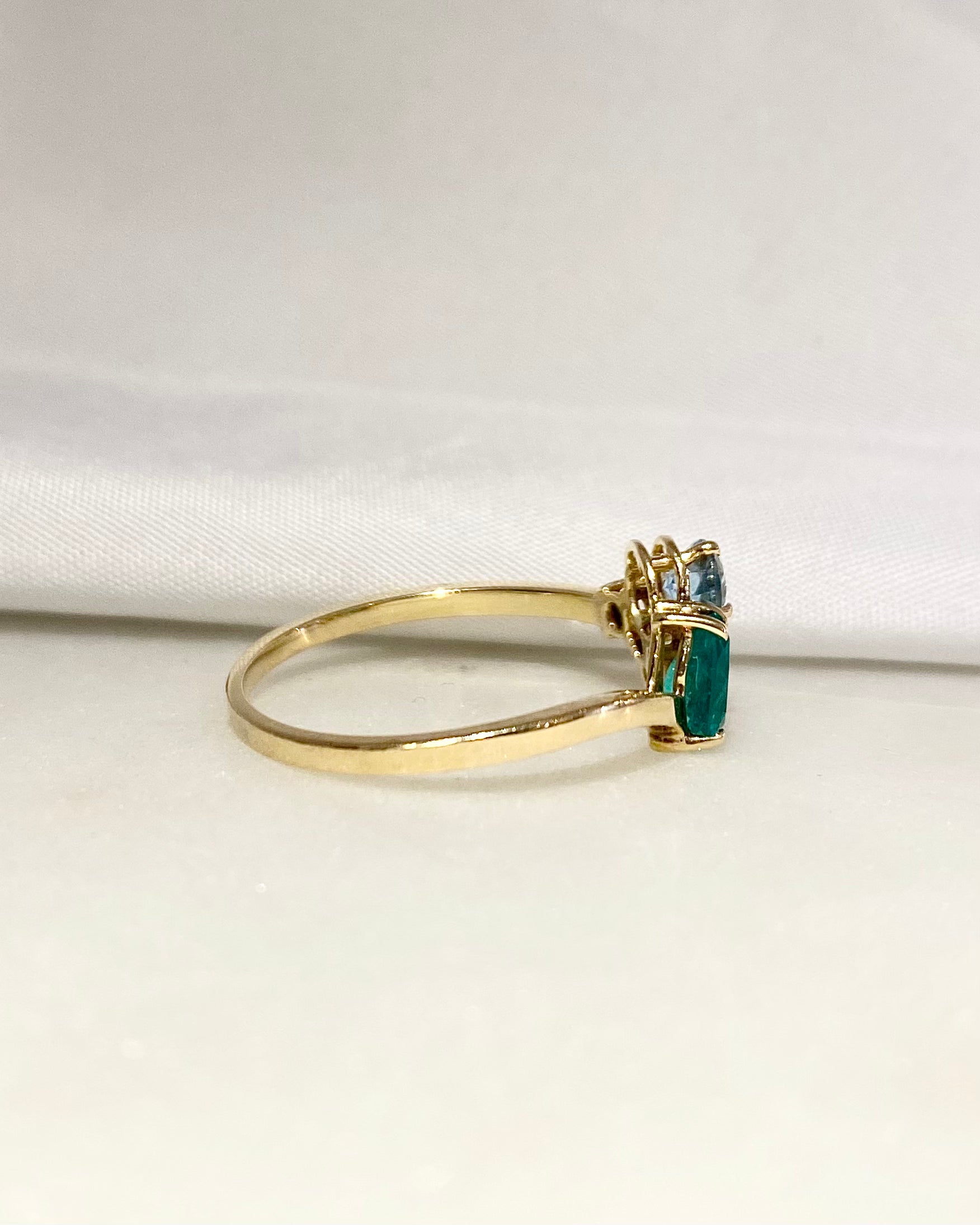 Bague Émeraude,Topaze & Diamants "Constellation"