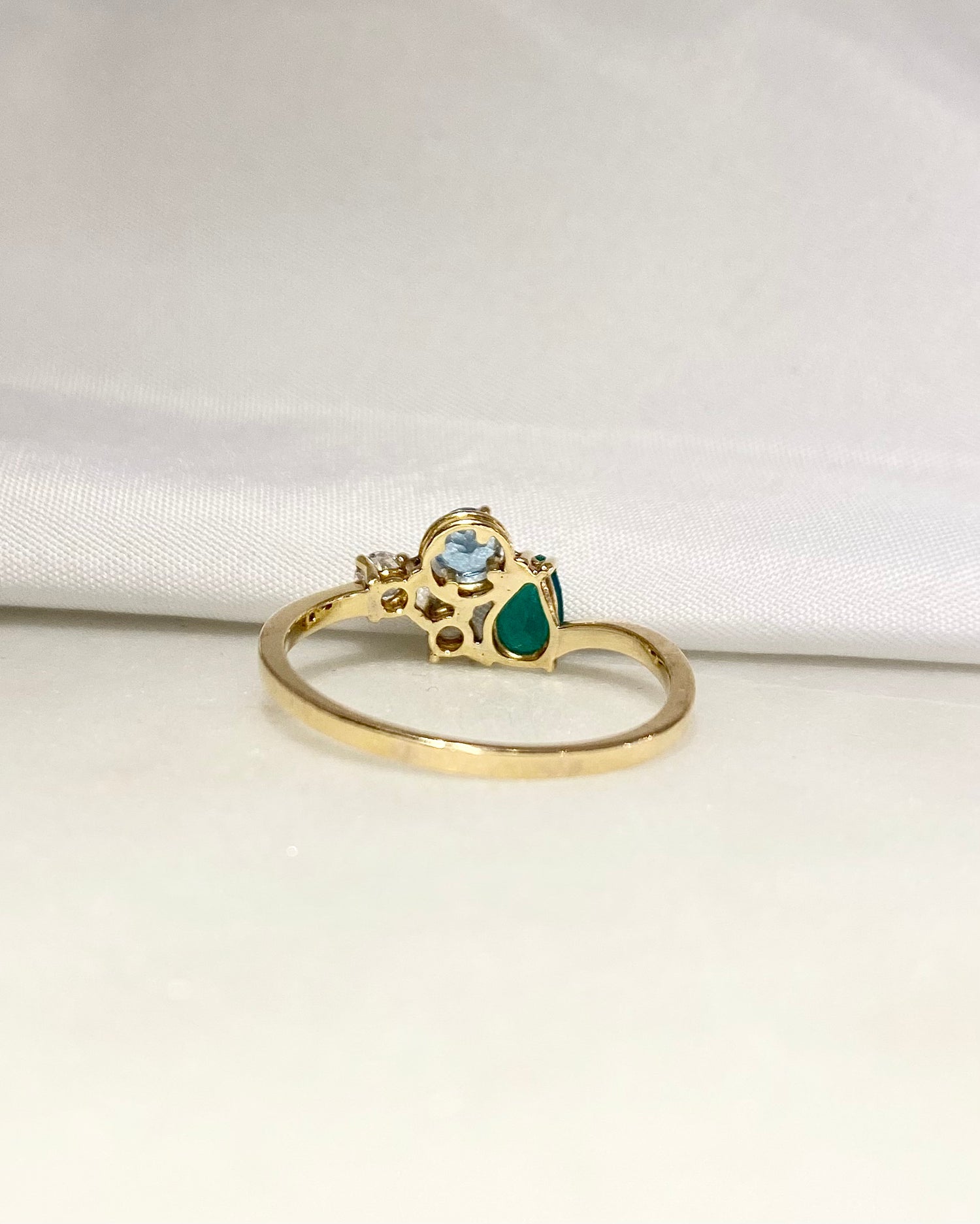 Bague Émeraude,Topaze & Diamants "Constellation"