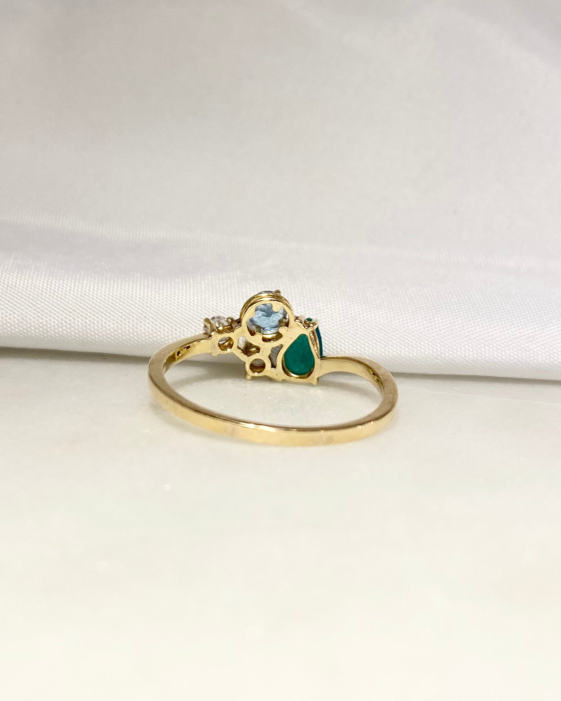 Bague Émeraude,Topaze & Diamants "Constellation"
