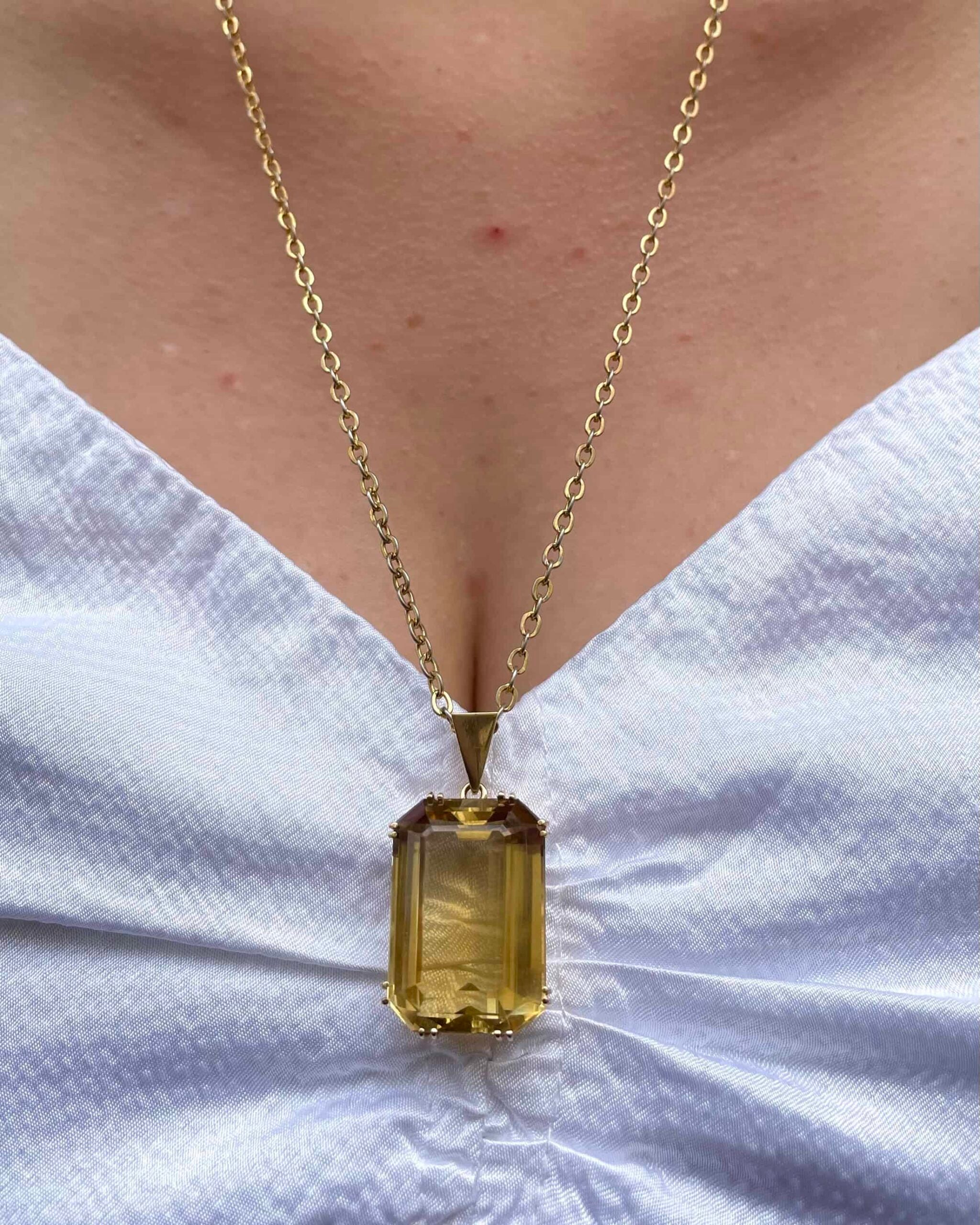 Pendentif Vintage Citrine 33 carats "Alexis"
