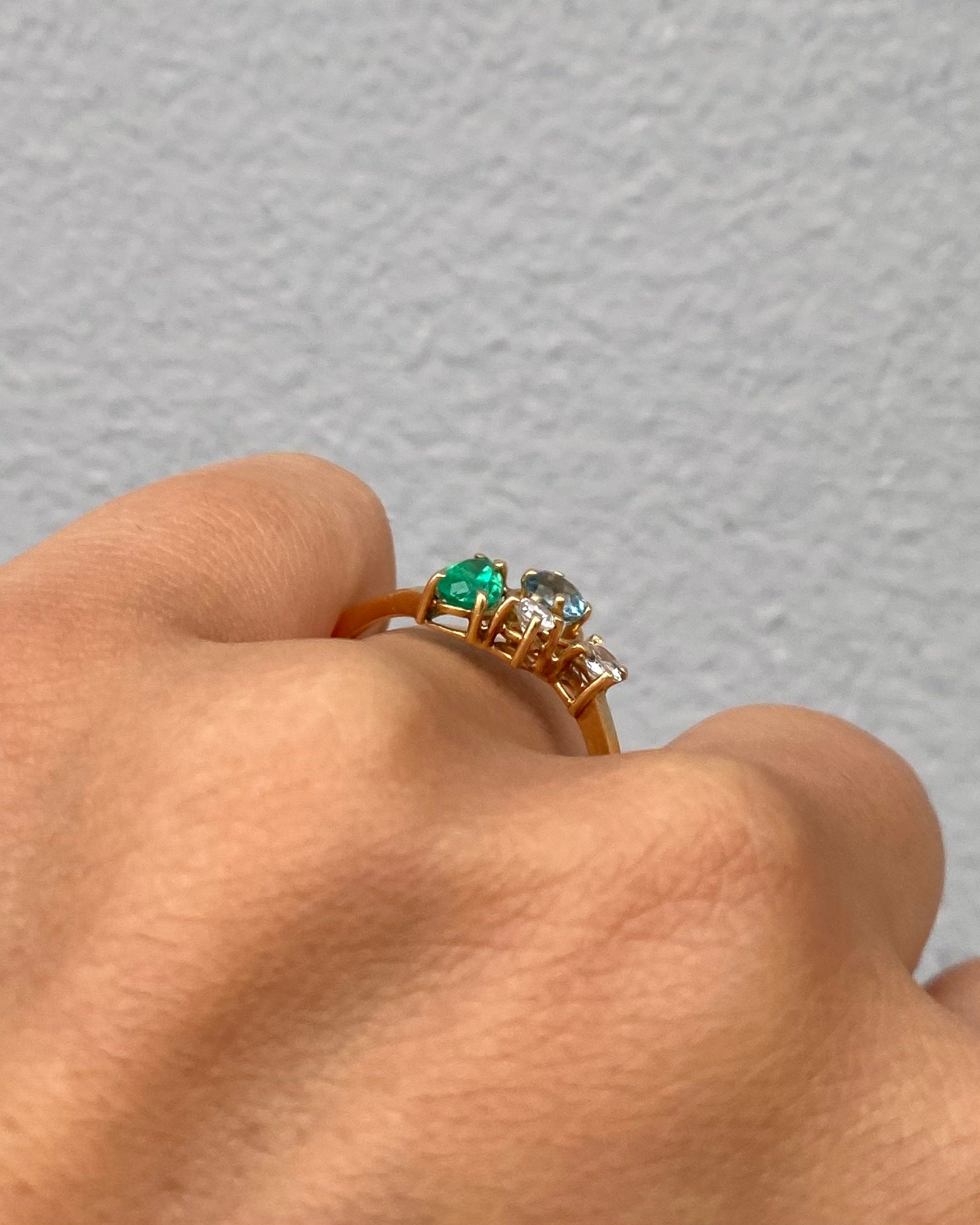 Bague Émeraude,Topaze & Diamants "Constellation"
